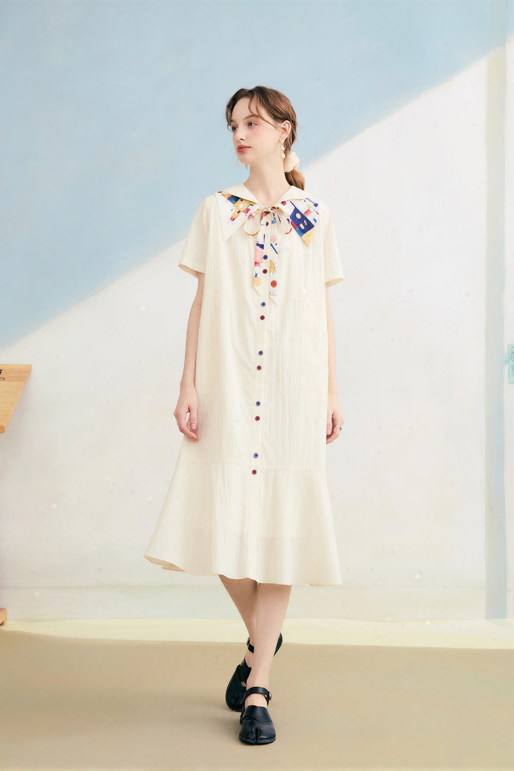 French Chic Tailored Shirt Dress | LYONSENS Women's Fashion