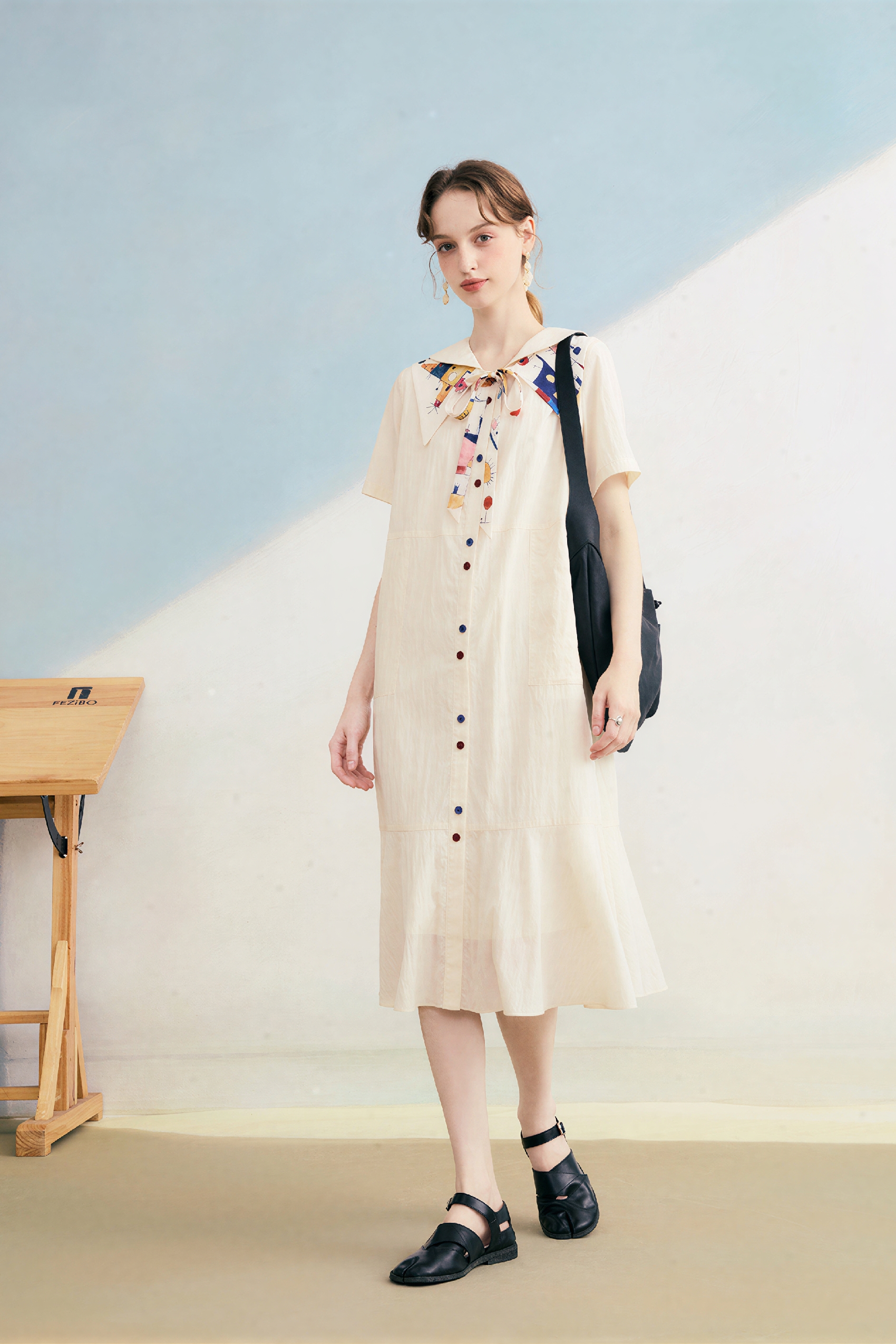 French Chic Tailored Shirt Dress | LYONSENS Women's Fashion