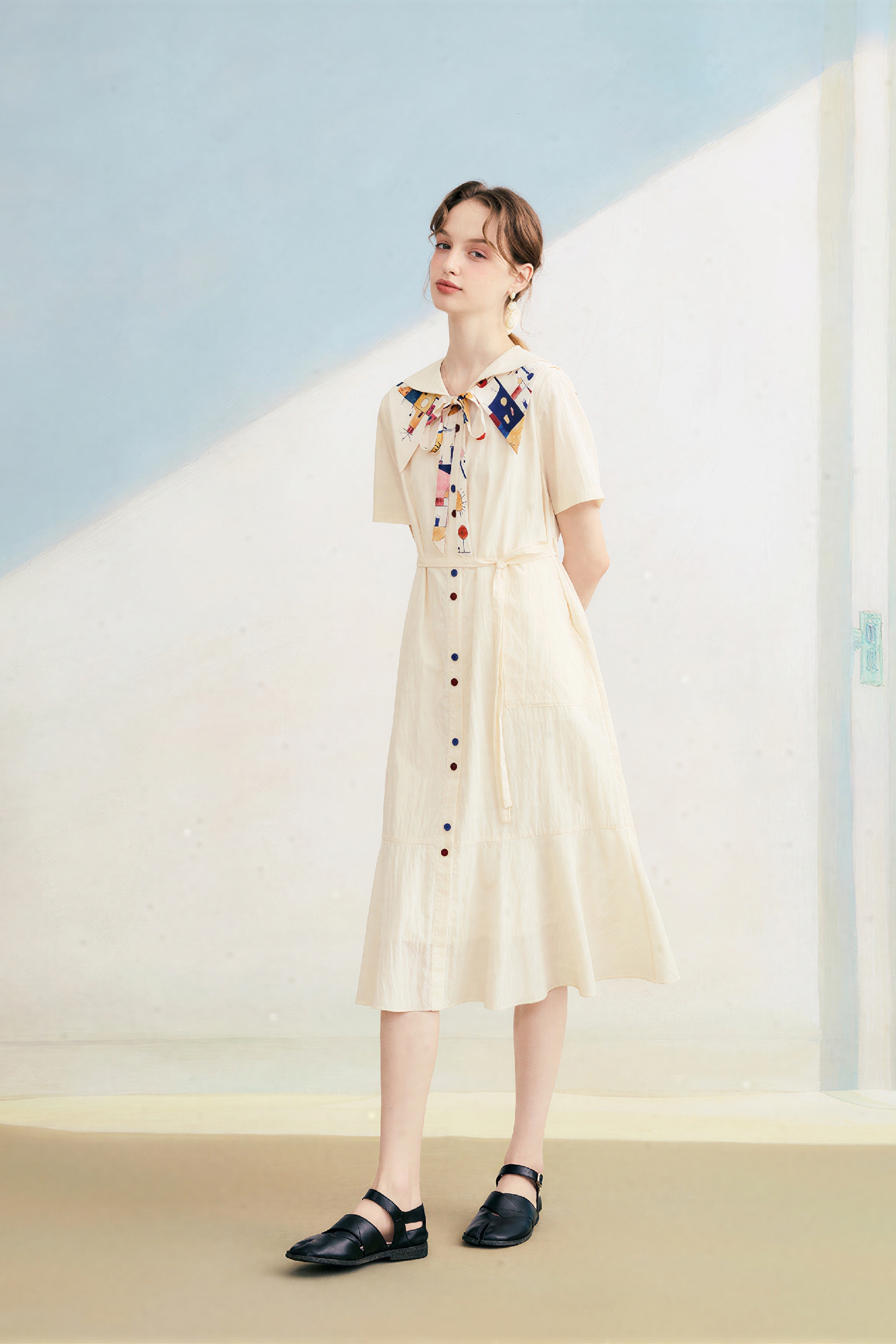 French Chic Tailored Shirt Dress | LYONSENS Women's Fashion