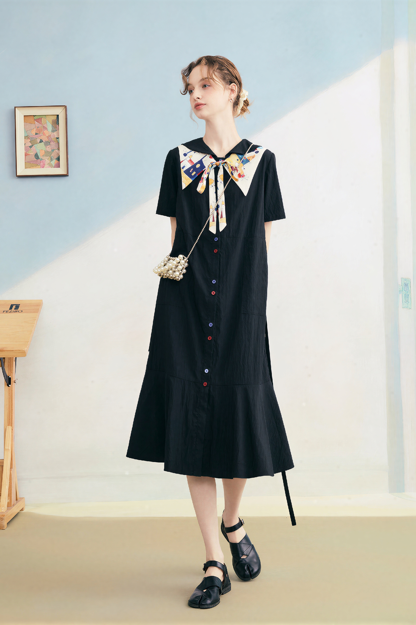 French Chic Tailored Shirt Dress | LYONSENS Women's Fashion