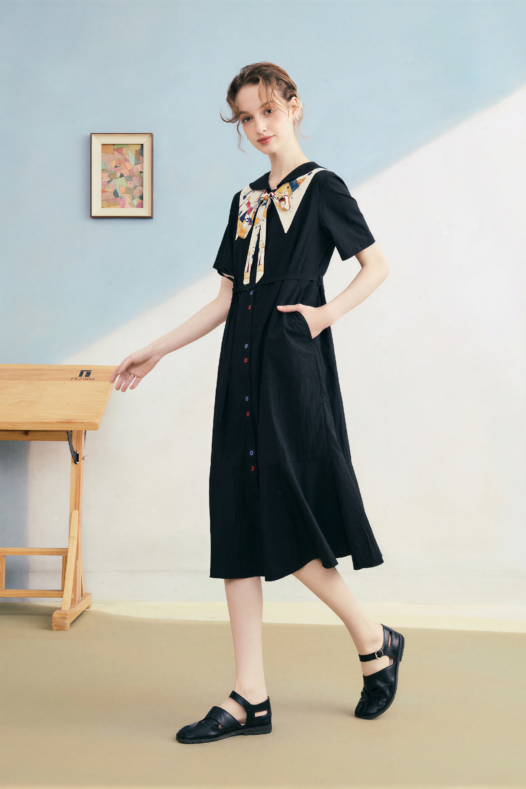 French Chic Tailored Shirt Dress | LYONSENS Women's Fashion