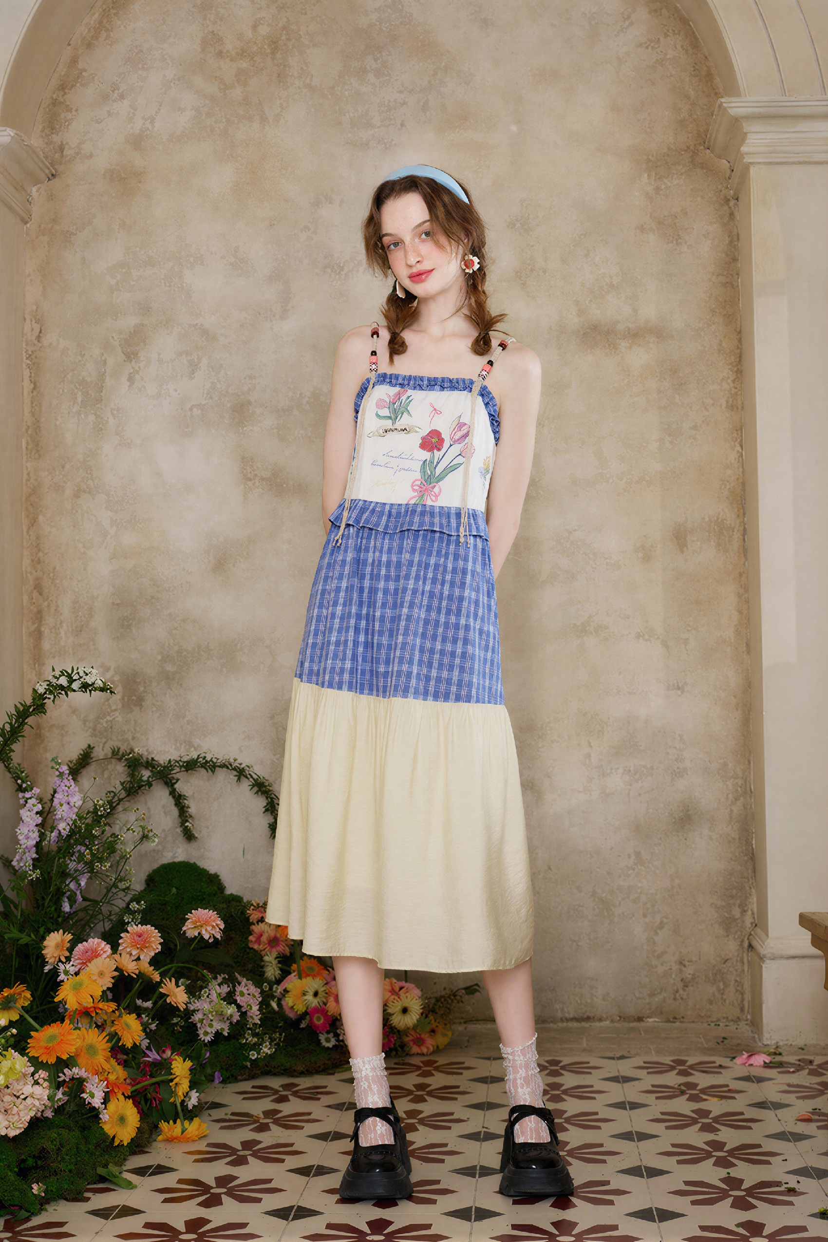 Vintage Plaid Sleeveless Strappy Dress