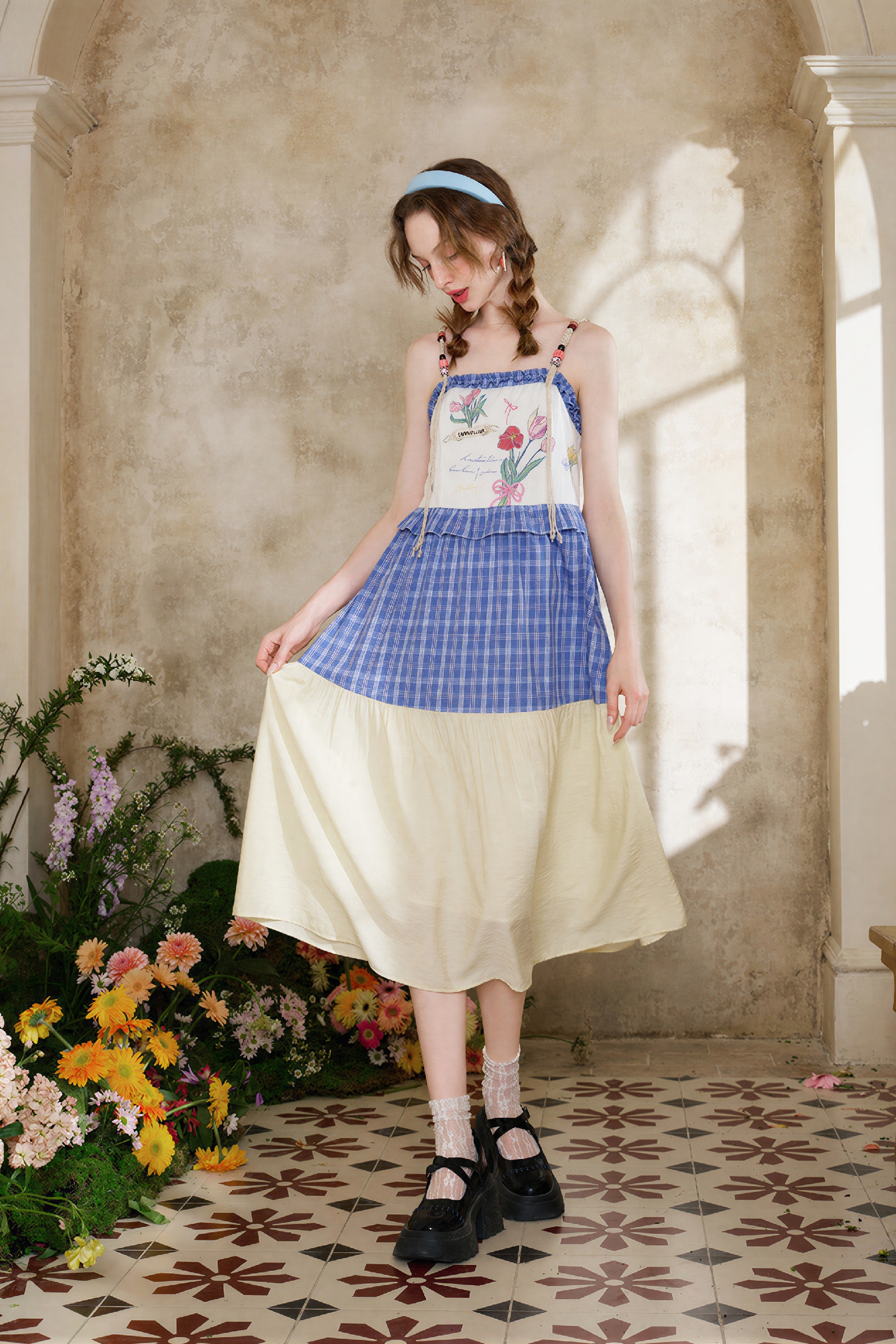 Vintage Plaid Sleeveless Strappy Dress