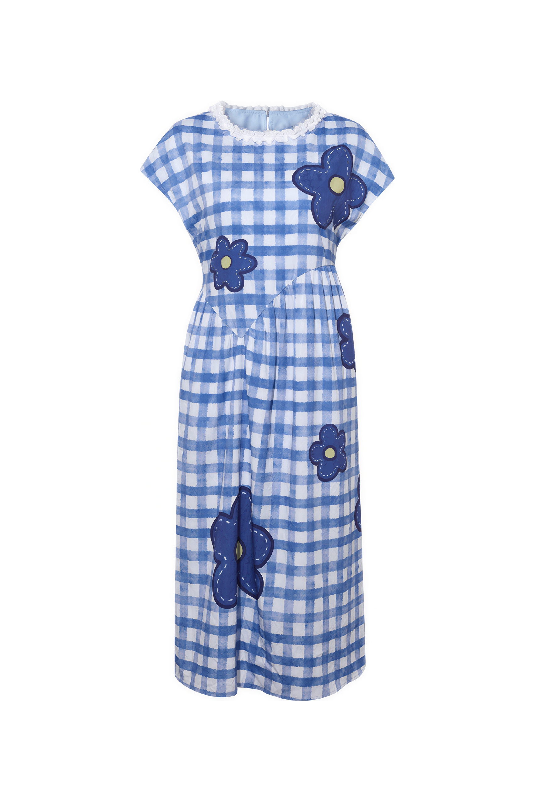 Blue Waist-Defined Flattering Dress | LYONSENS Women's Fashion