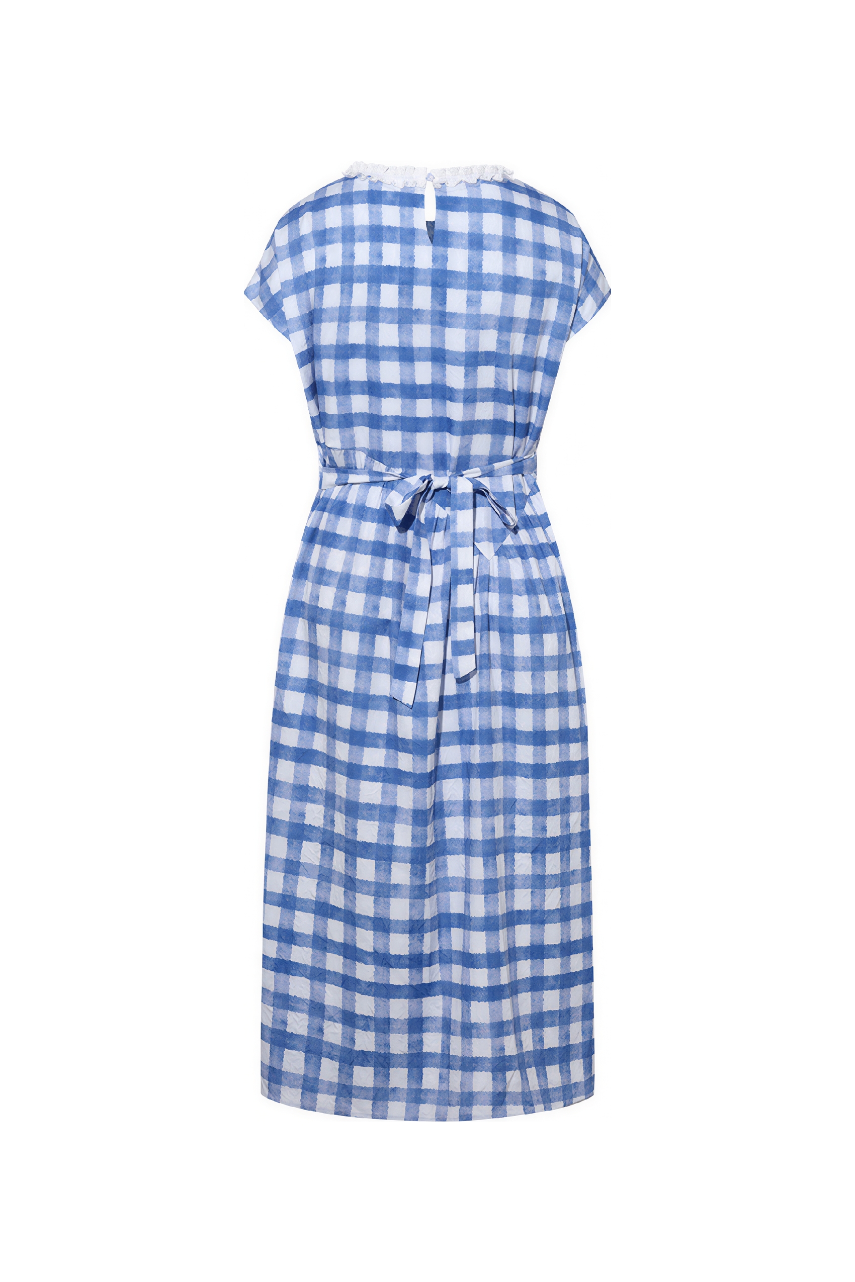 Blue Waist-Defined Flattering Dress | LYONSENS Women's Fashion