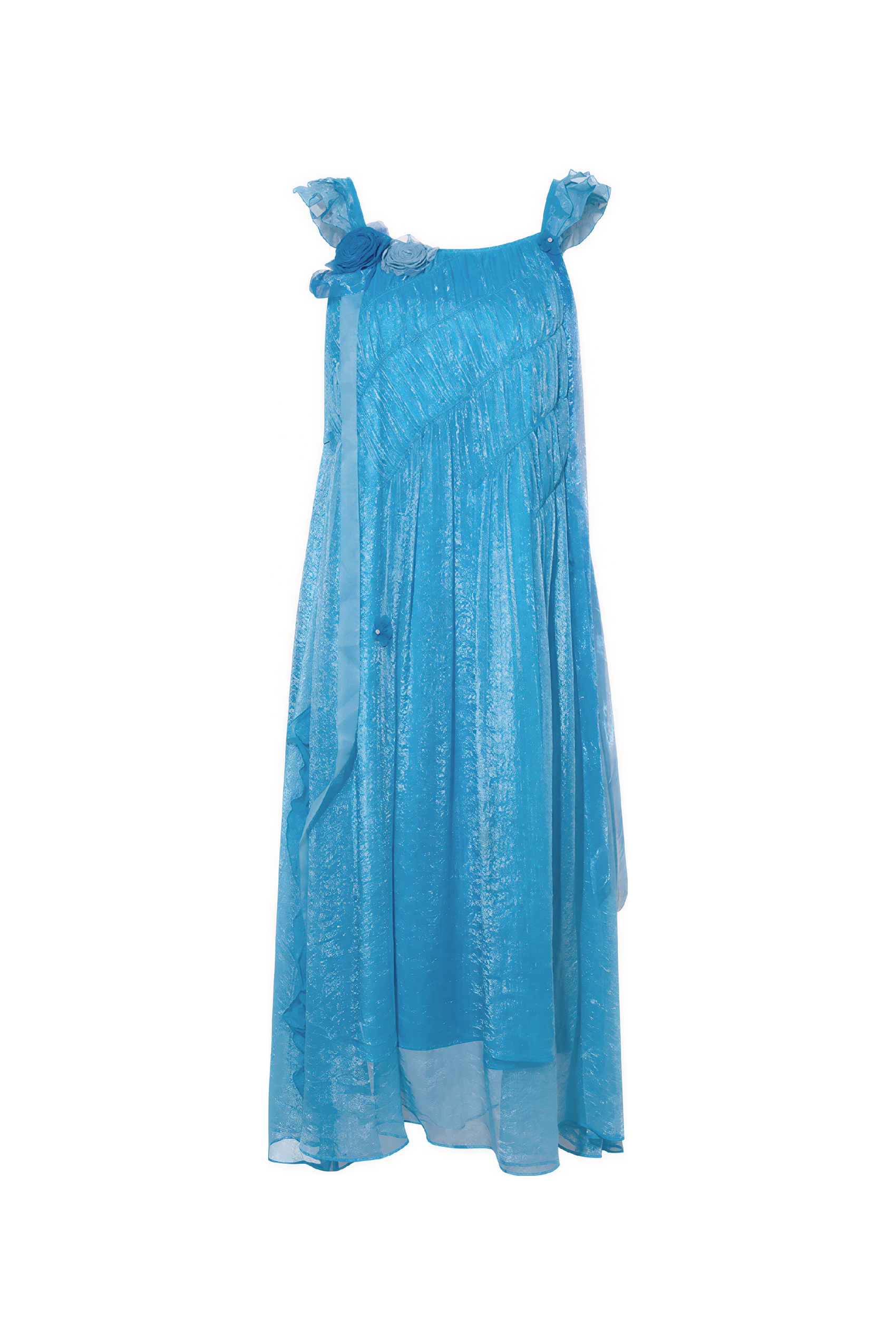 Sweet Blue Flowing Strappy Dress