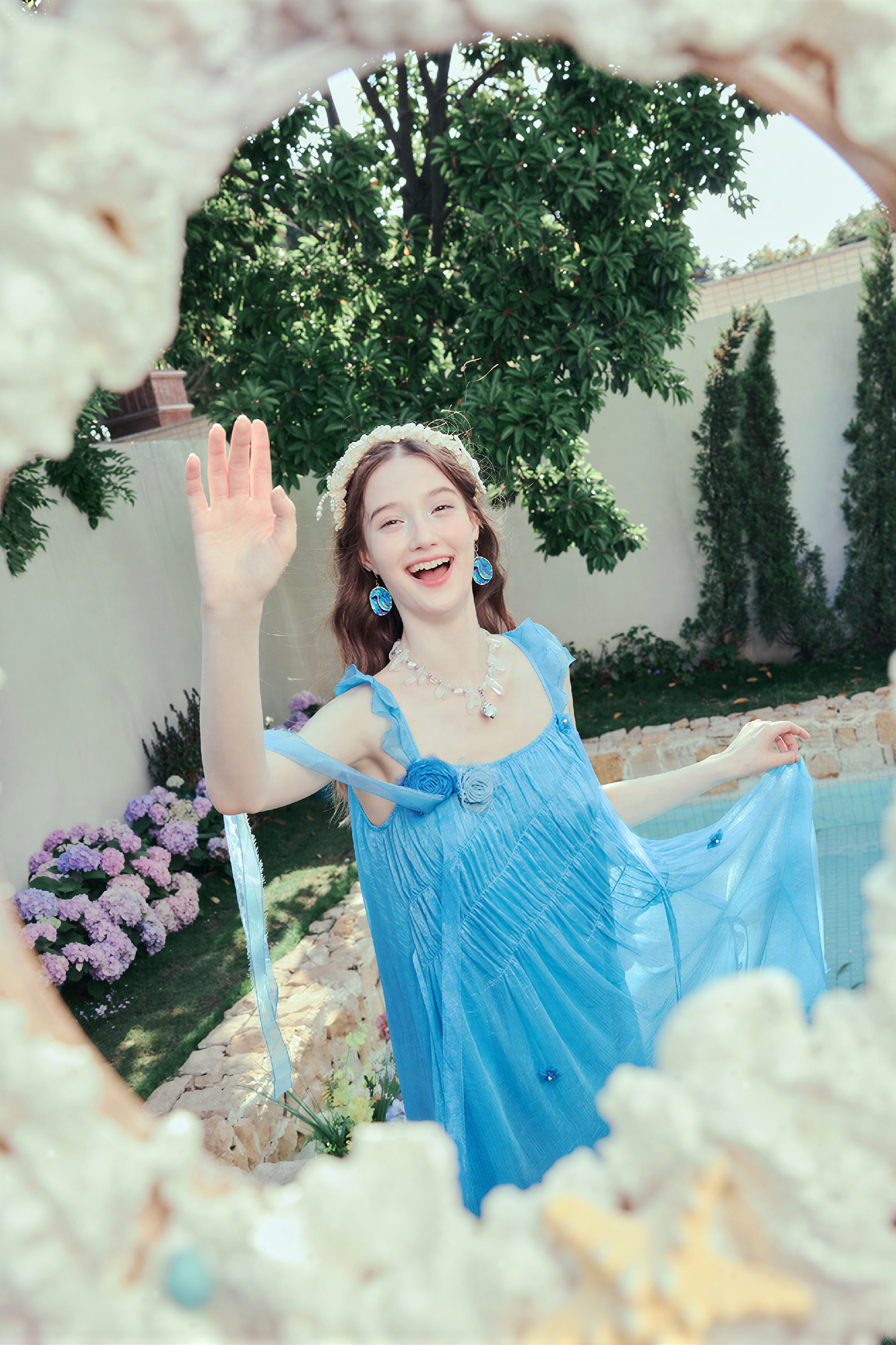 Sweet Blue Flowing Strappy Dress