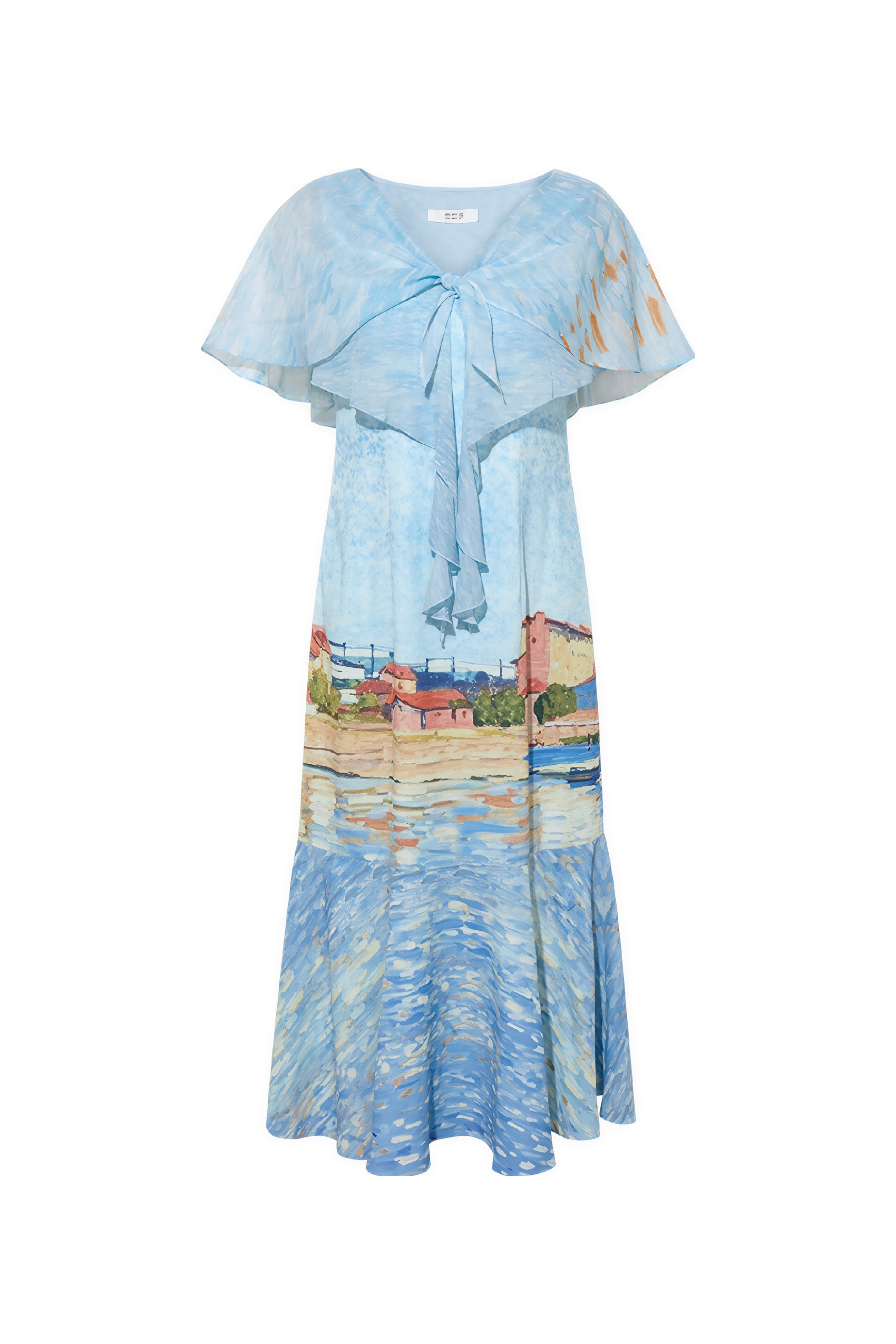 Vintage Shawl-Neck Tie Dress