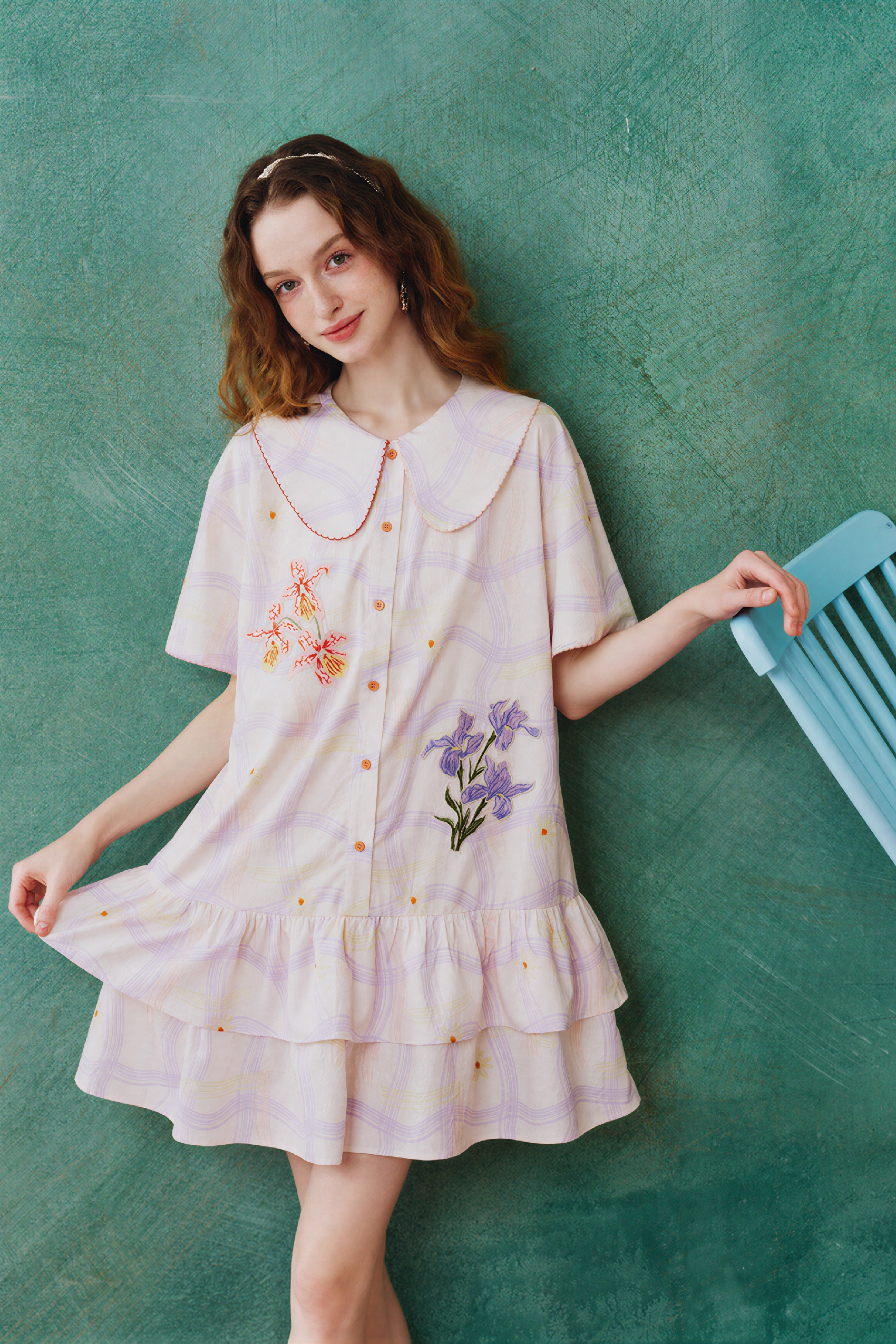 Peter Pan Collar Mini Dress