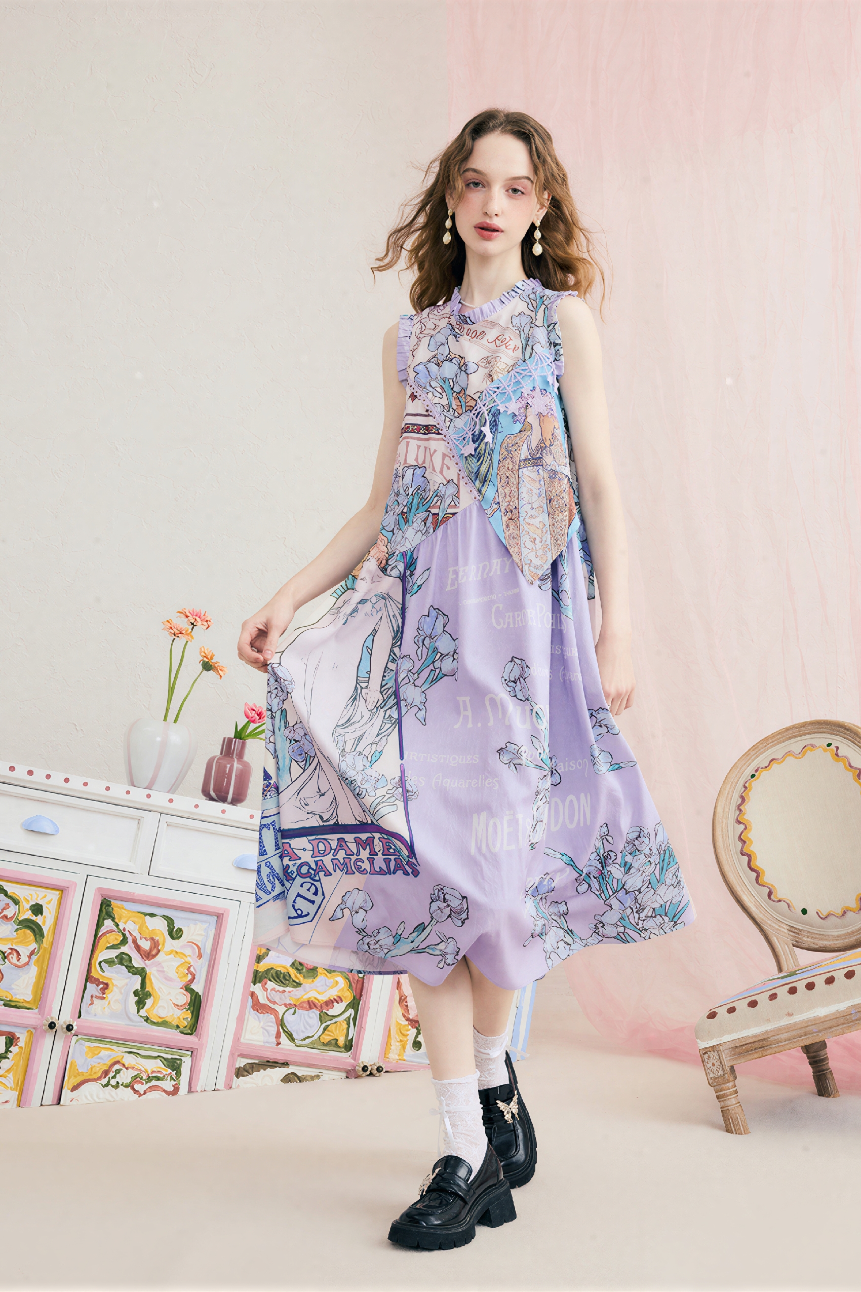 Sleeveless Vest-Style Designer Maxi Dress