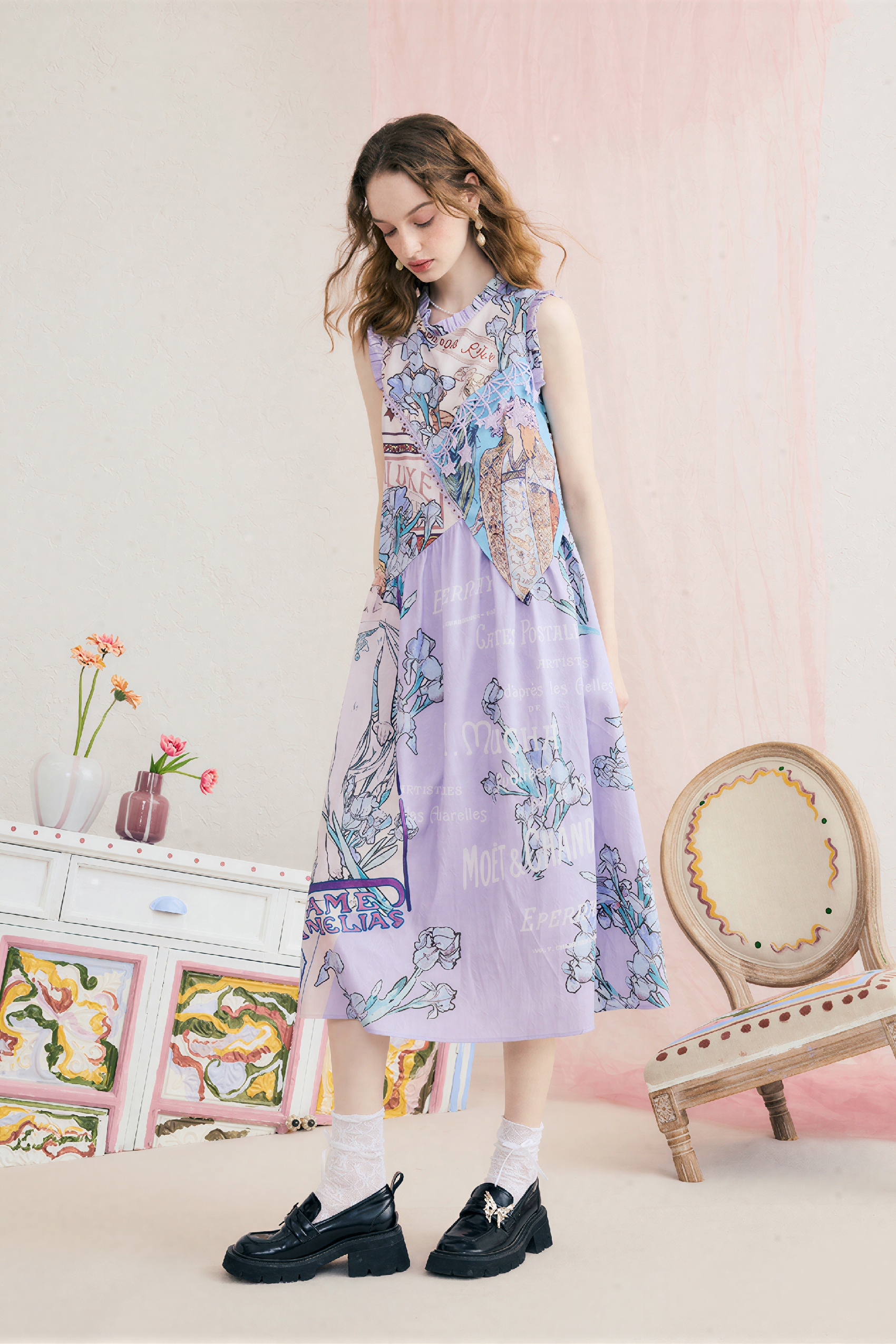 Sleeveless Vest-Style Designer Maxi Dress