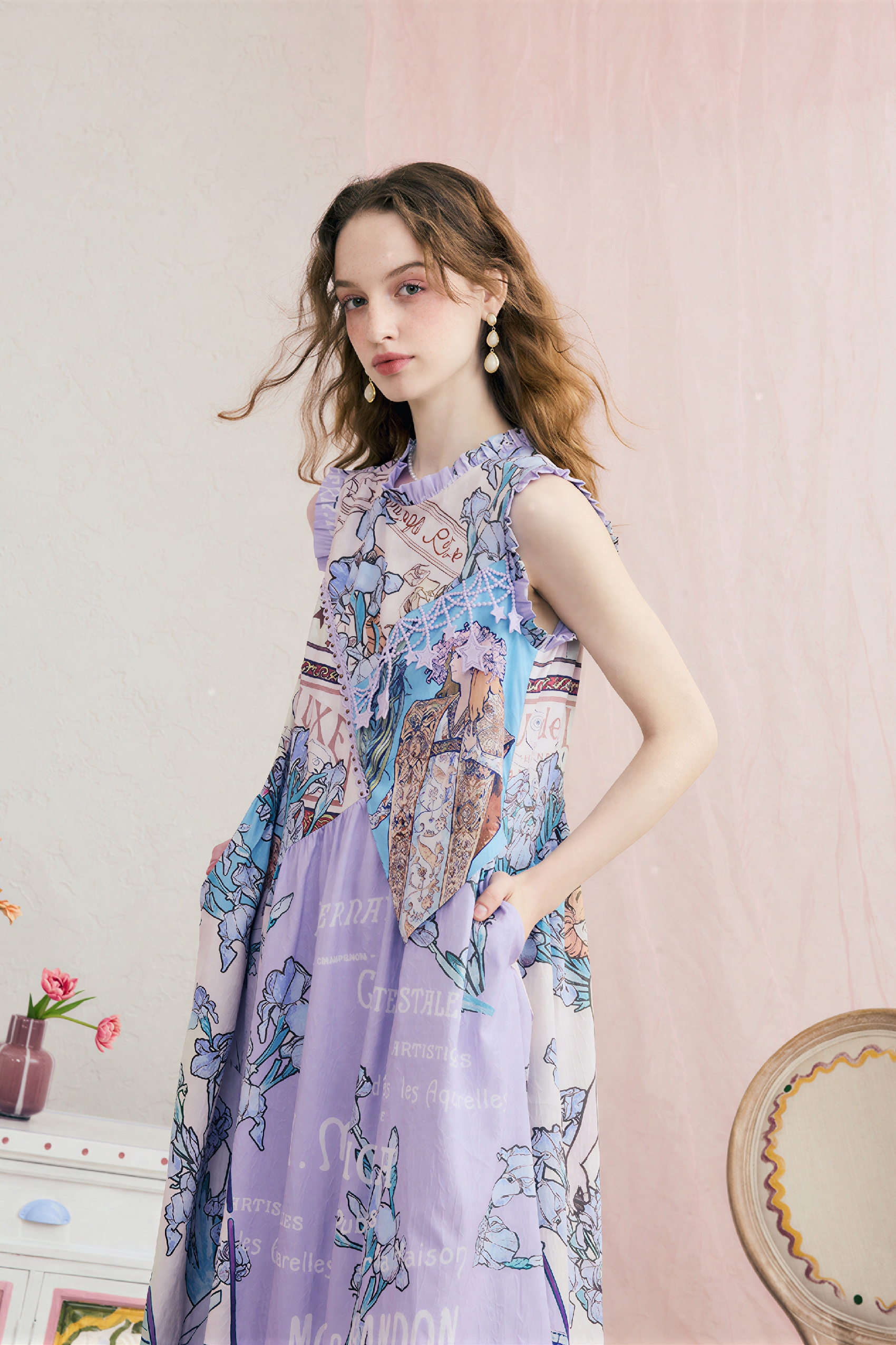 Sleeveless Vest-Style Designer Maxi Dress