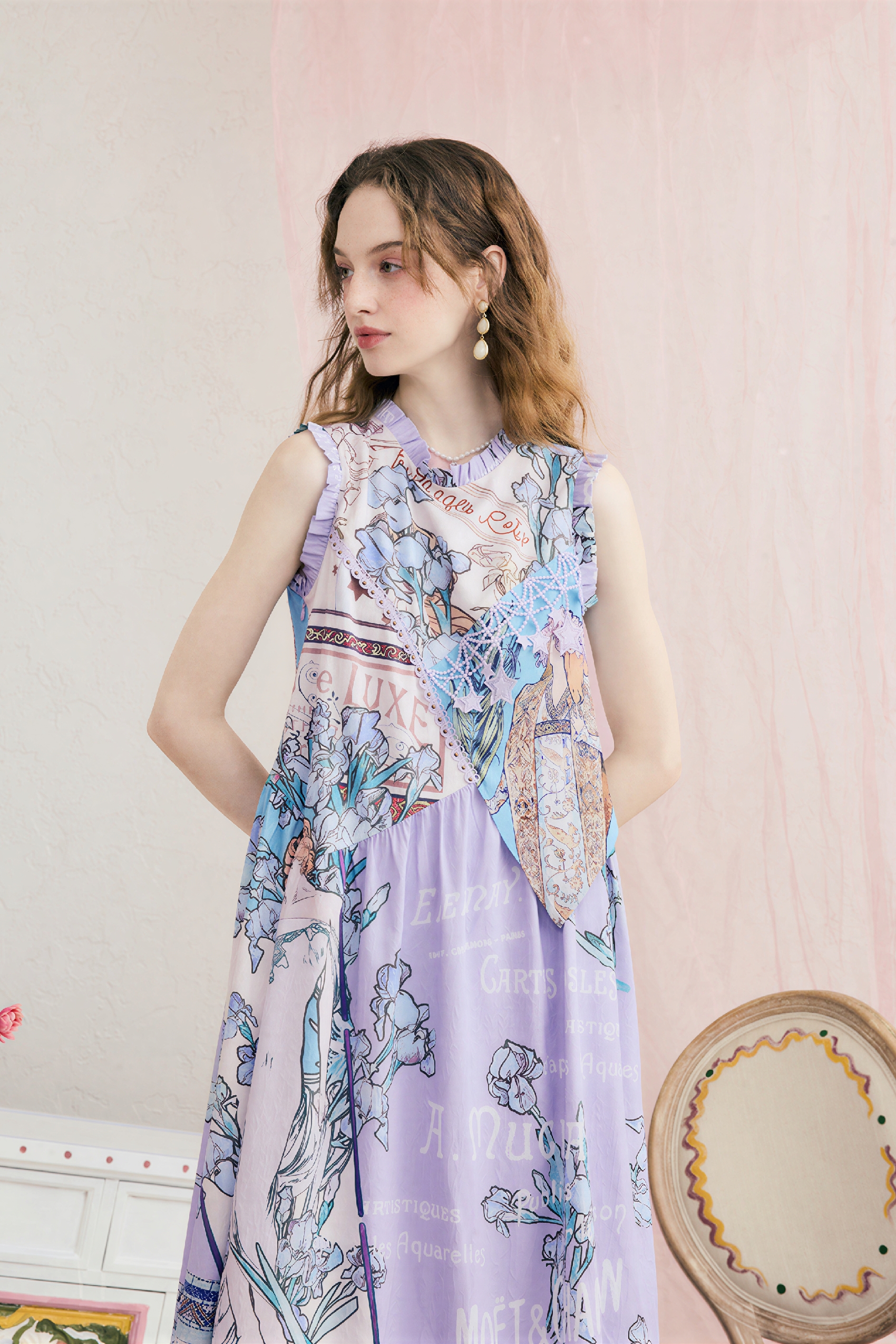 Sleeveless Vest-Style Designer Maxi Dress