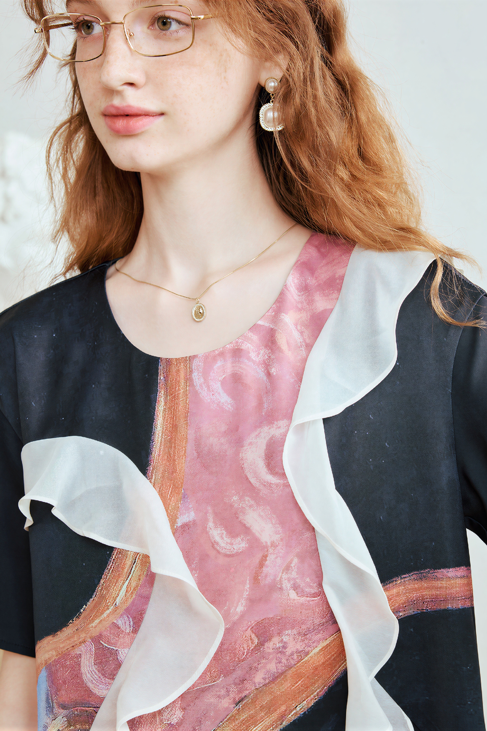 Matisse-Inspired French Ruffle-Detail Dress-LYONSENS