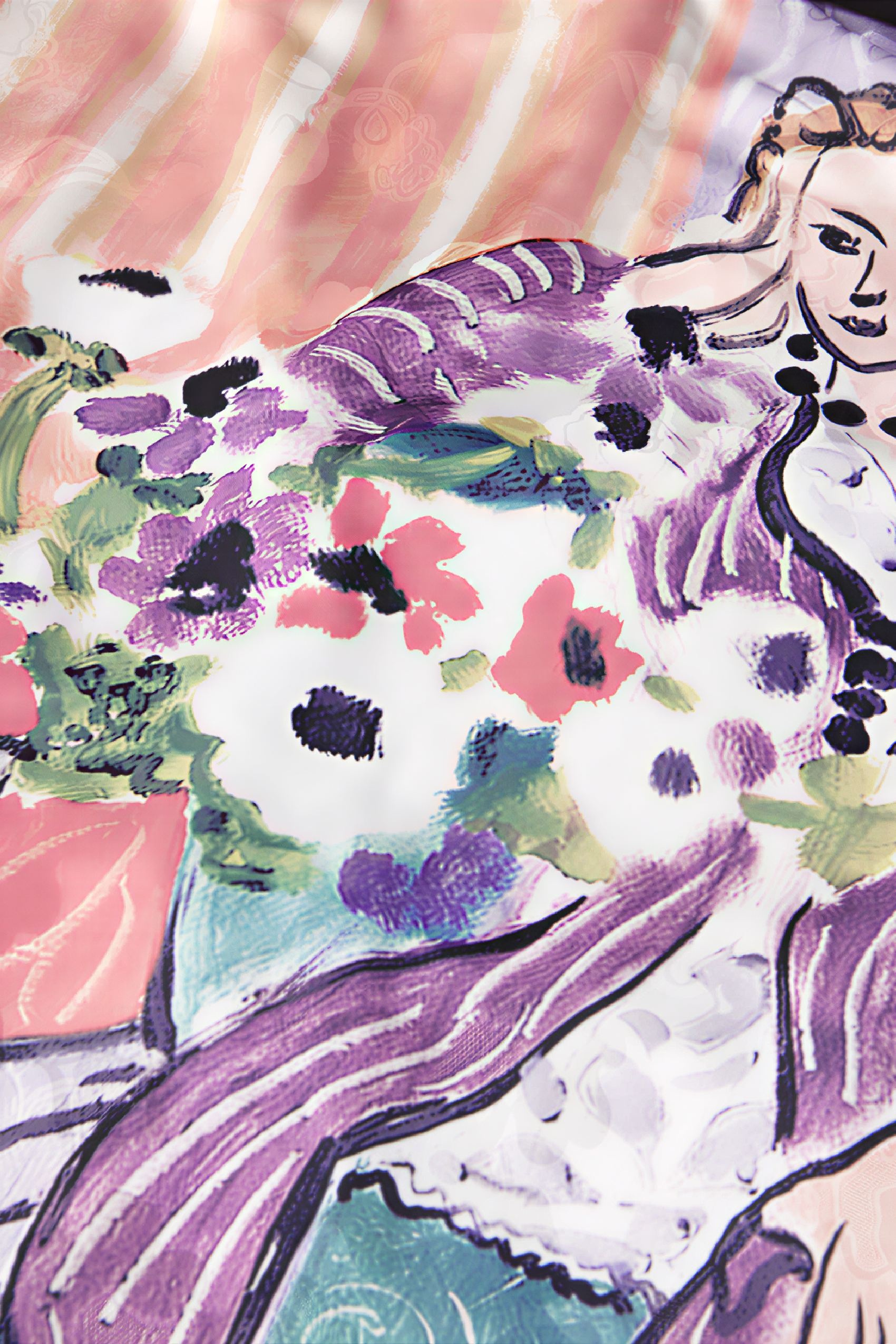 Vintage Printed Designer Short-Sleeve Dress