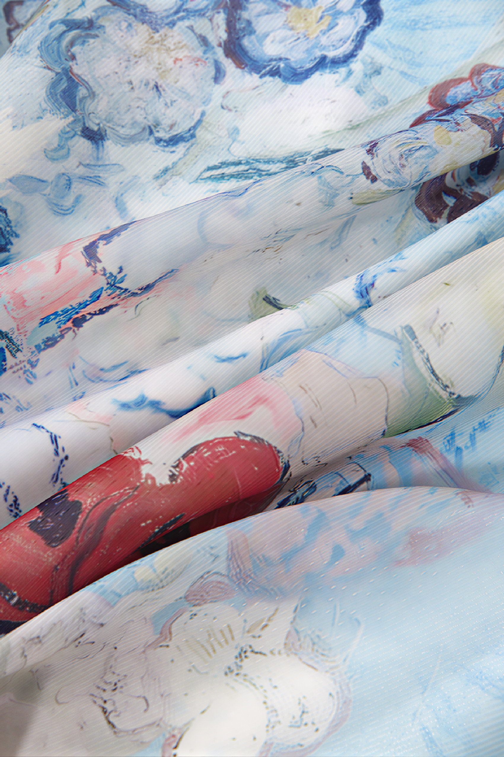 Sheer Printed Off-Shoulder Slip Dress