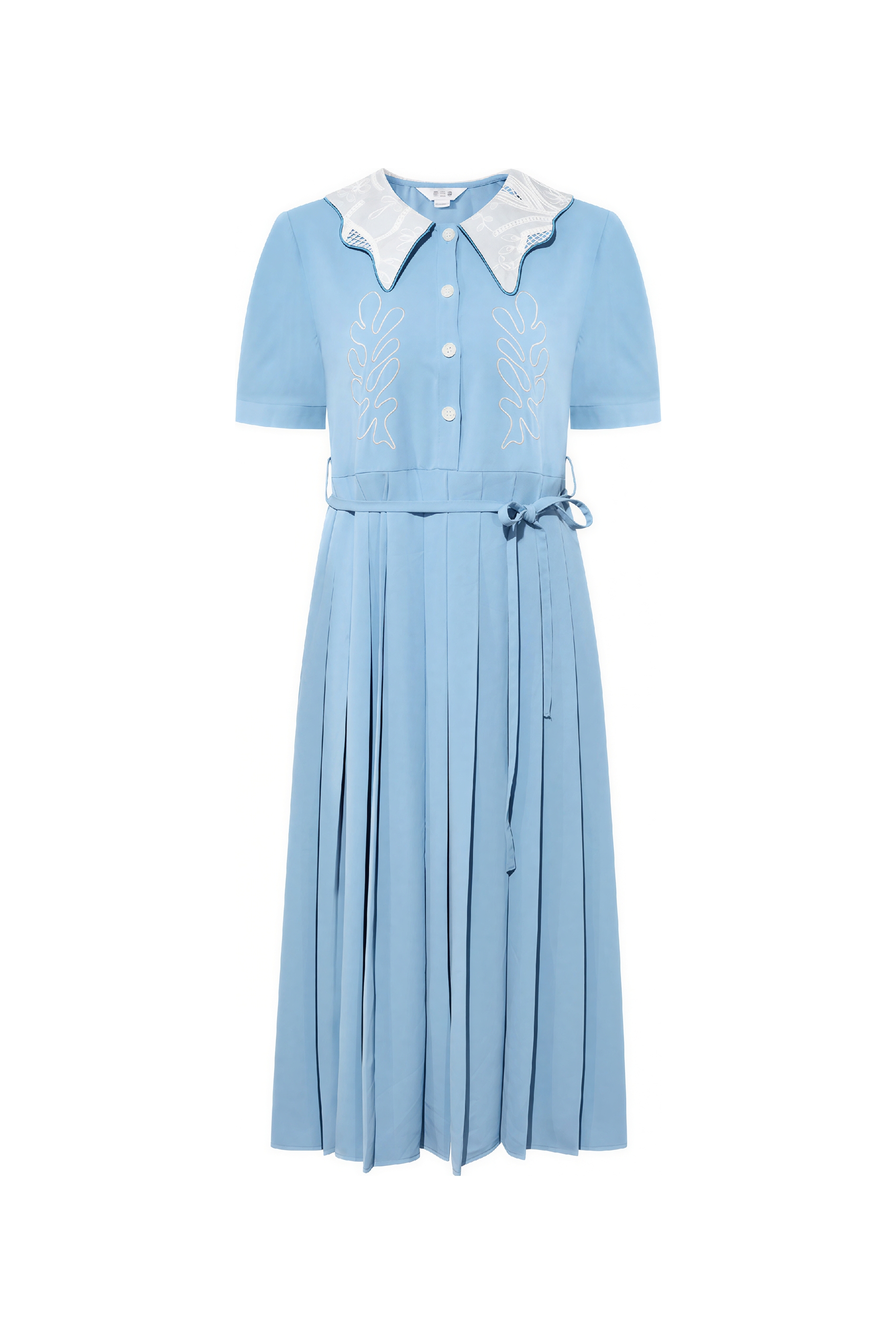 Blue French Polo Short-Sleeve Dress
