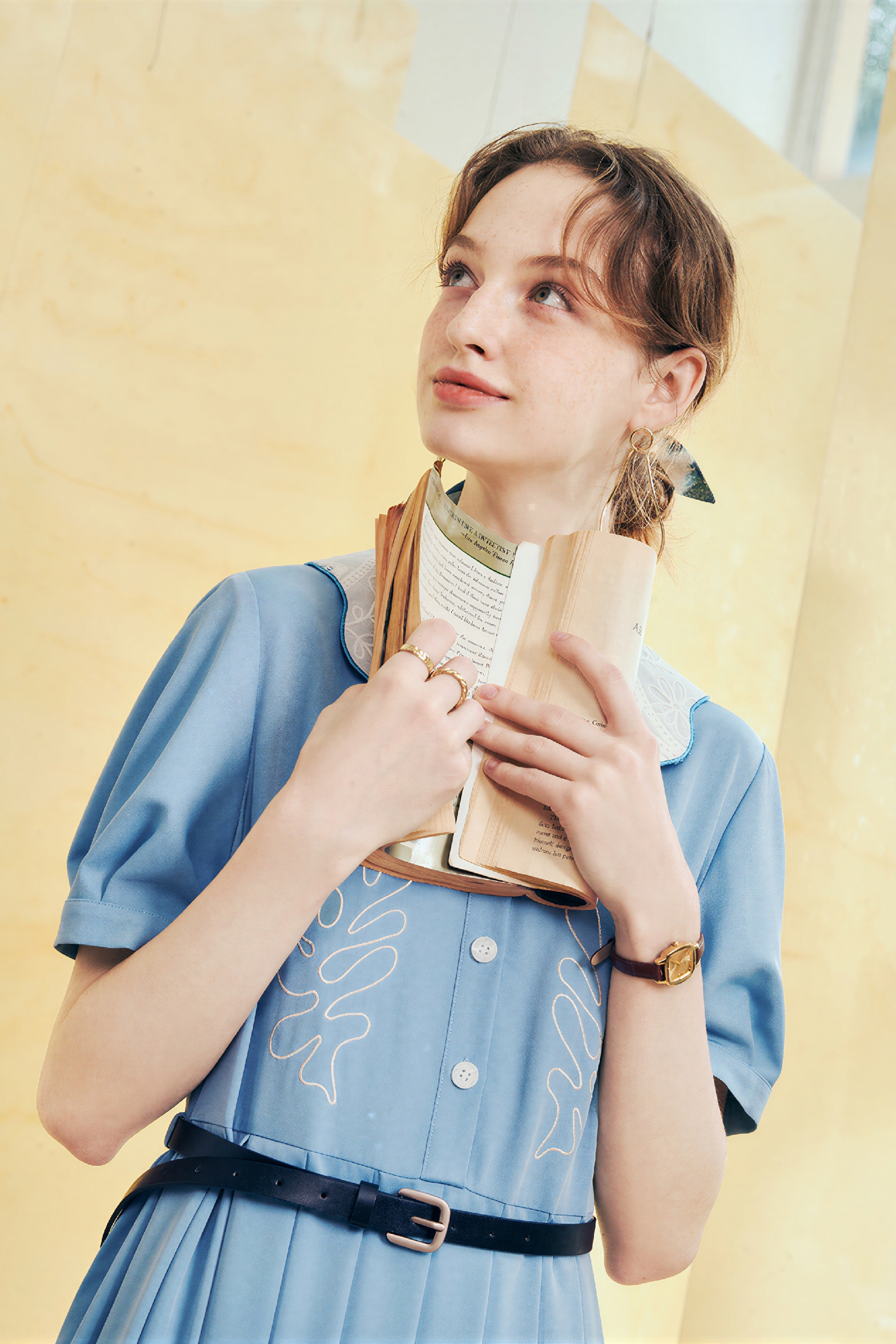 Blue French Polo Short-Sleeve Dress