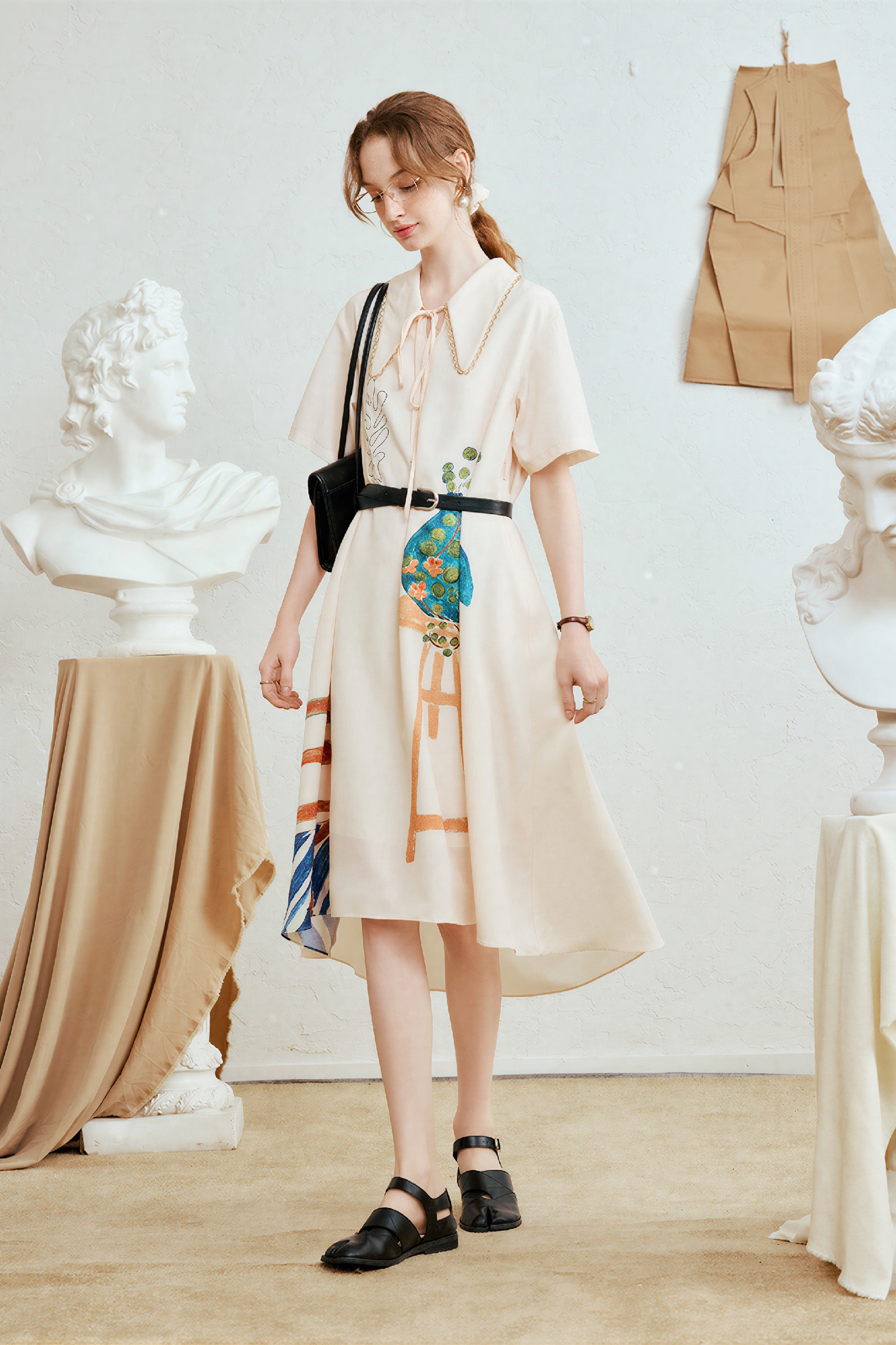 Matisse-Inspired Vintage Printed Dress | LYONSENS Women's Fashion