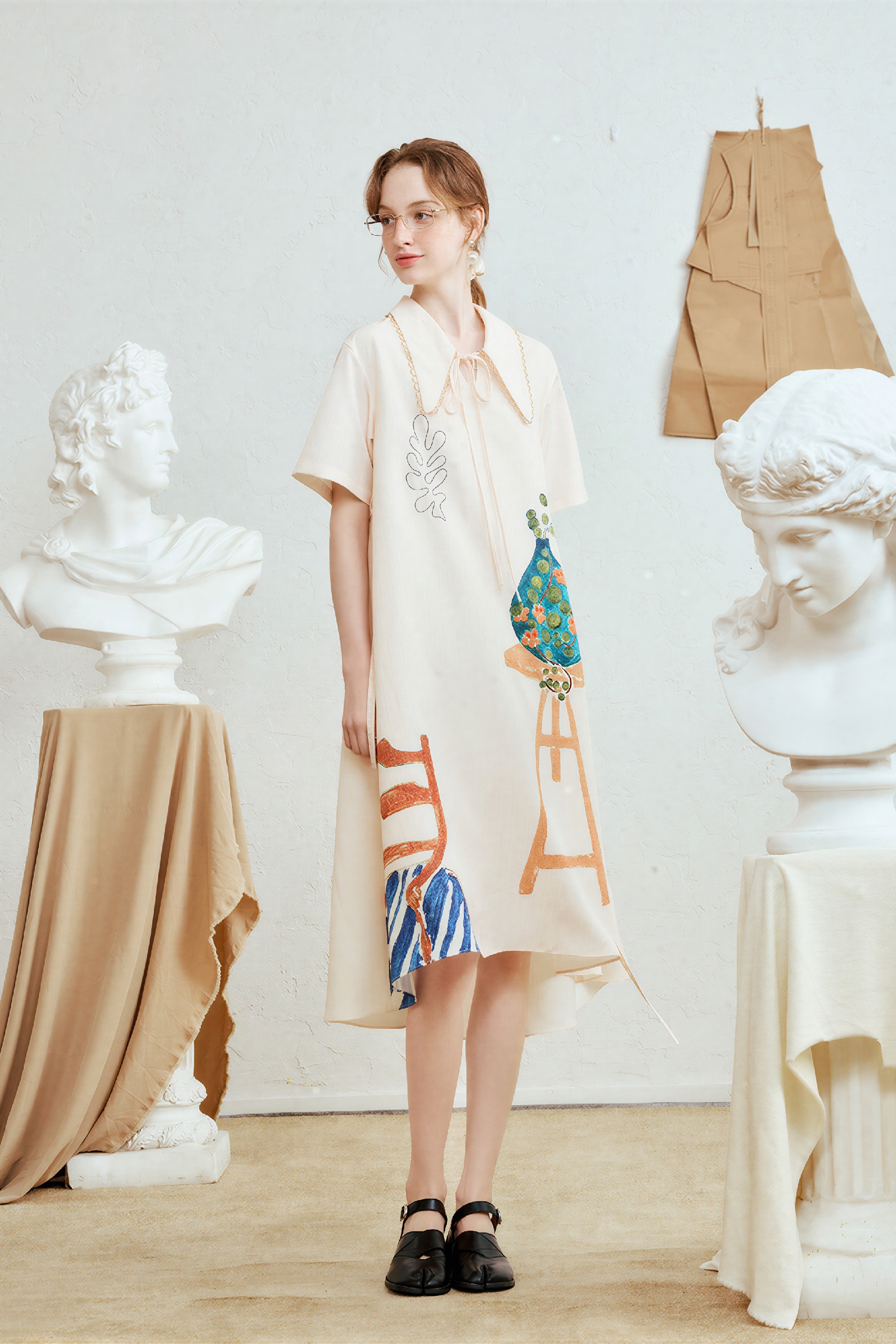 Matisse-Inspired Vintage Printed Dress | LYONSENS Women's Fashion