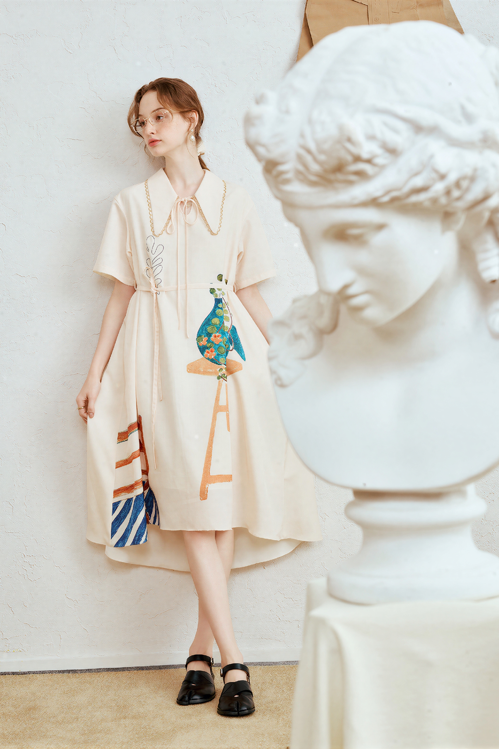 Matisse-Inspired Vintage Printed Dress | LYONSENS Women's Fashion
