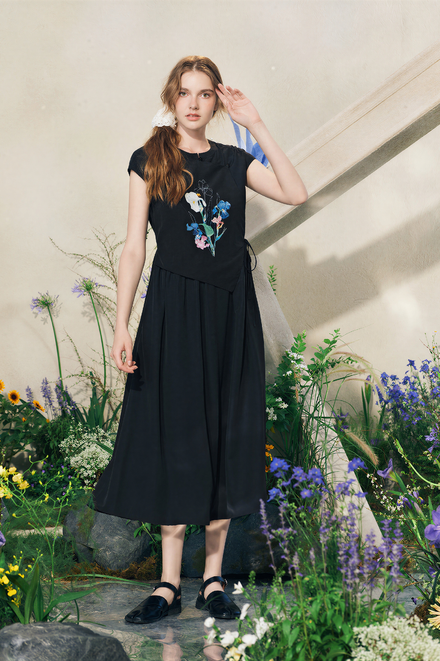 Designer Waist-Cinched Dress-LYONSENS