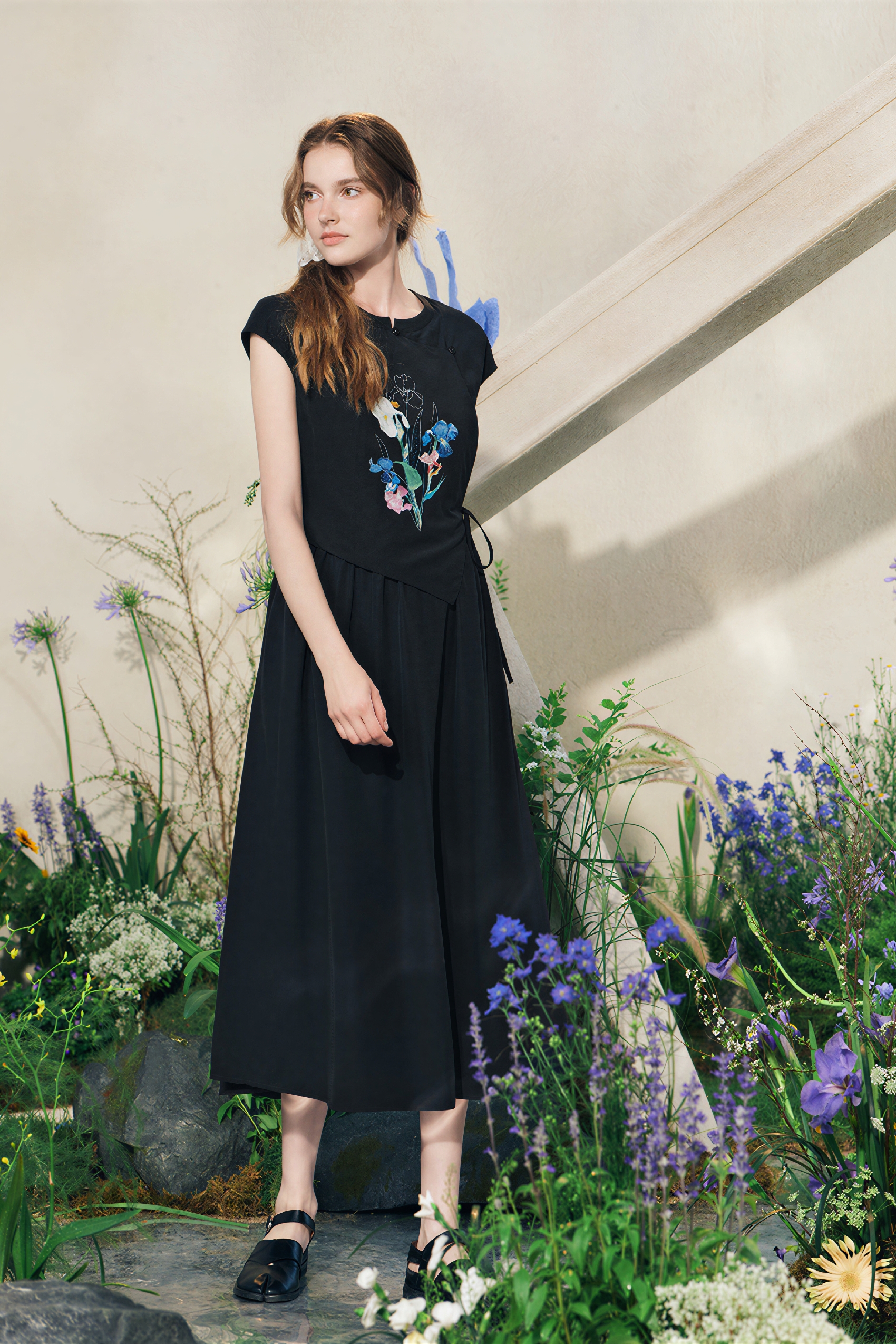 Designer Waist-Cinched Dress-LYONSENS