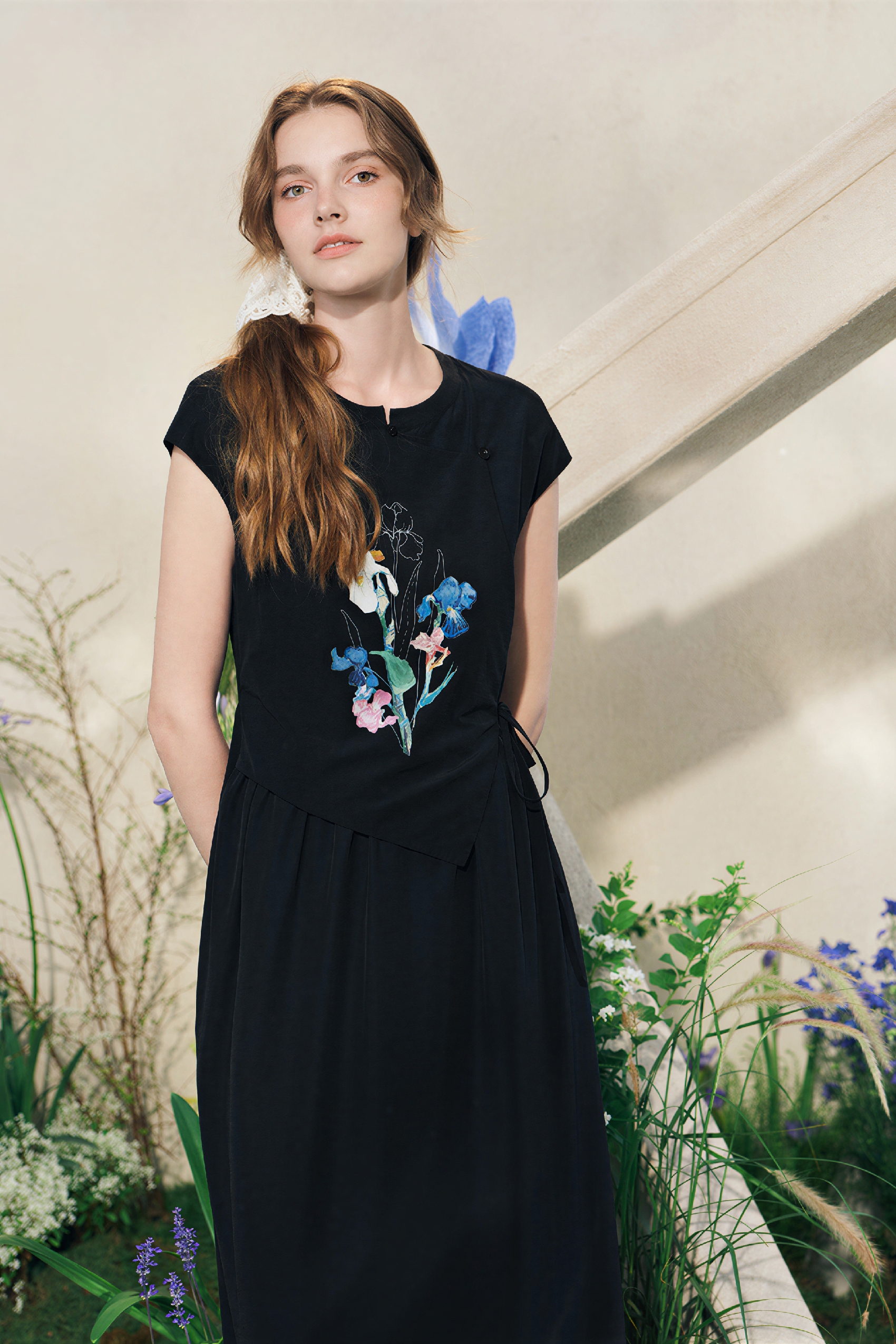 Designer Waist-Cinched Dress-LYONSENS