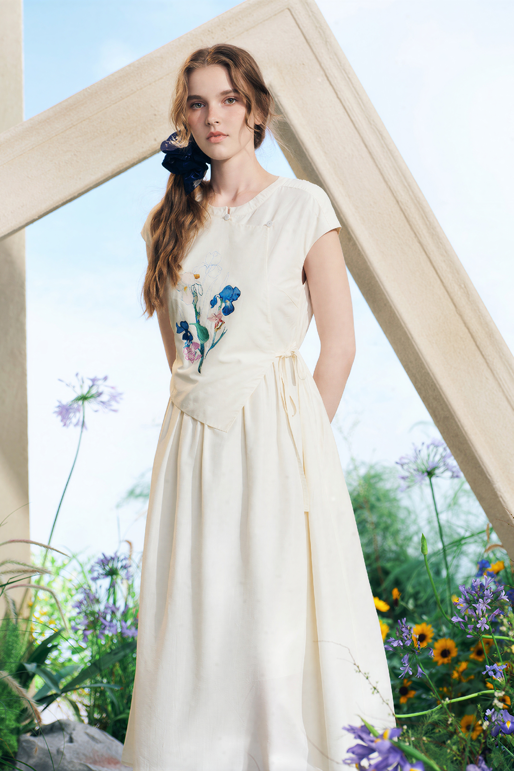 Designer Waist-Cinched Dress-LYONSENS