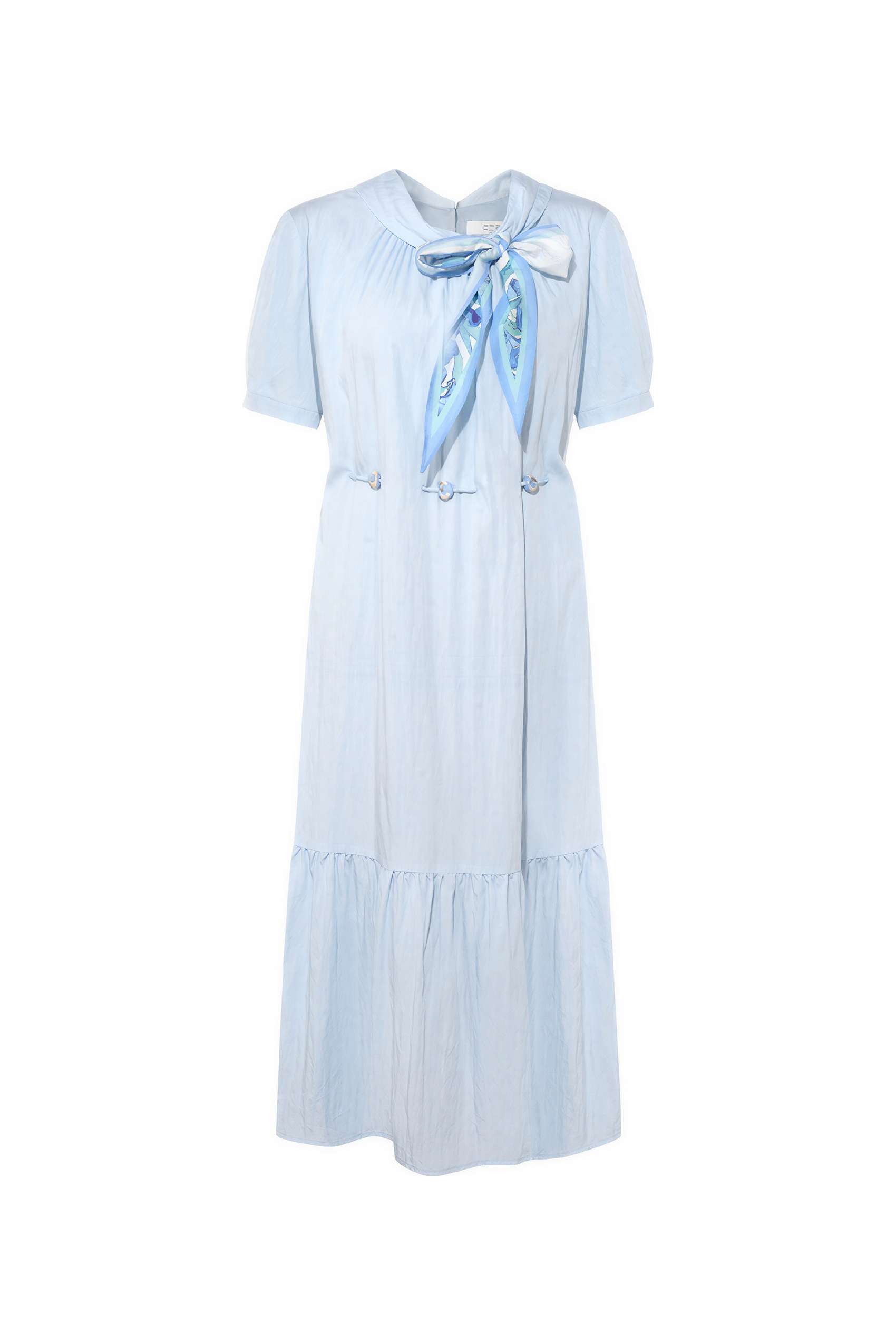 White Relaxed-Fit French A-Line Designer Dress