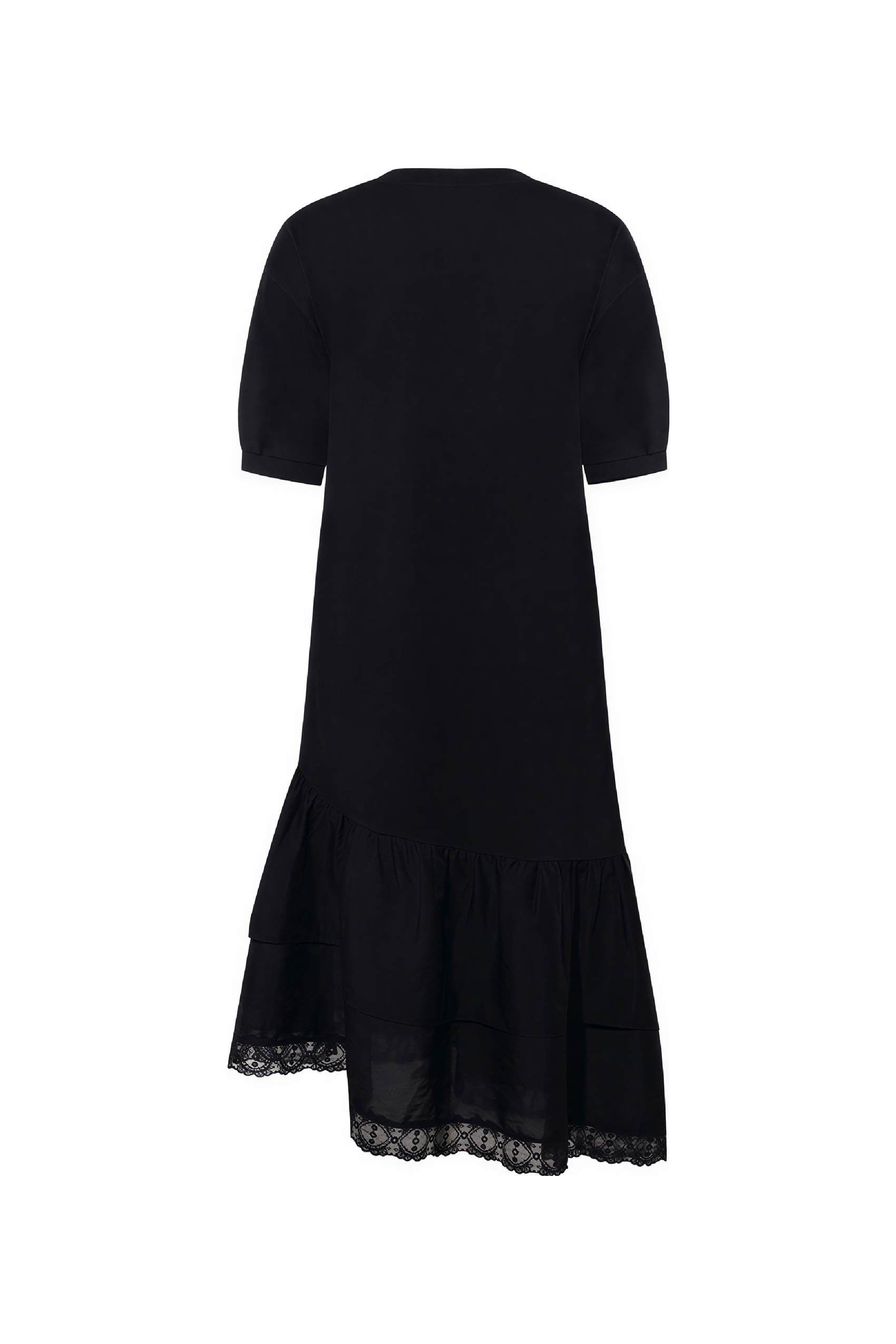 Black Relaxed-Fit Printed Lace Designer Dress