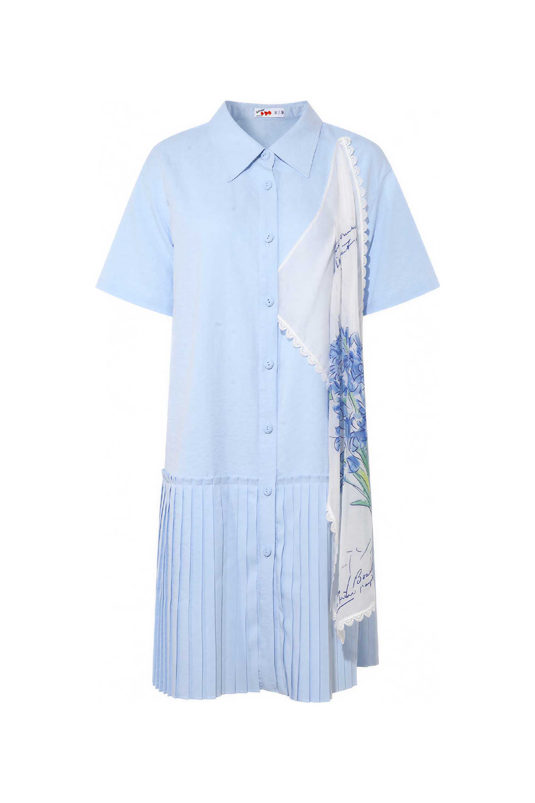 Embroidered French Shirt Dress