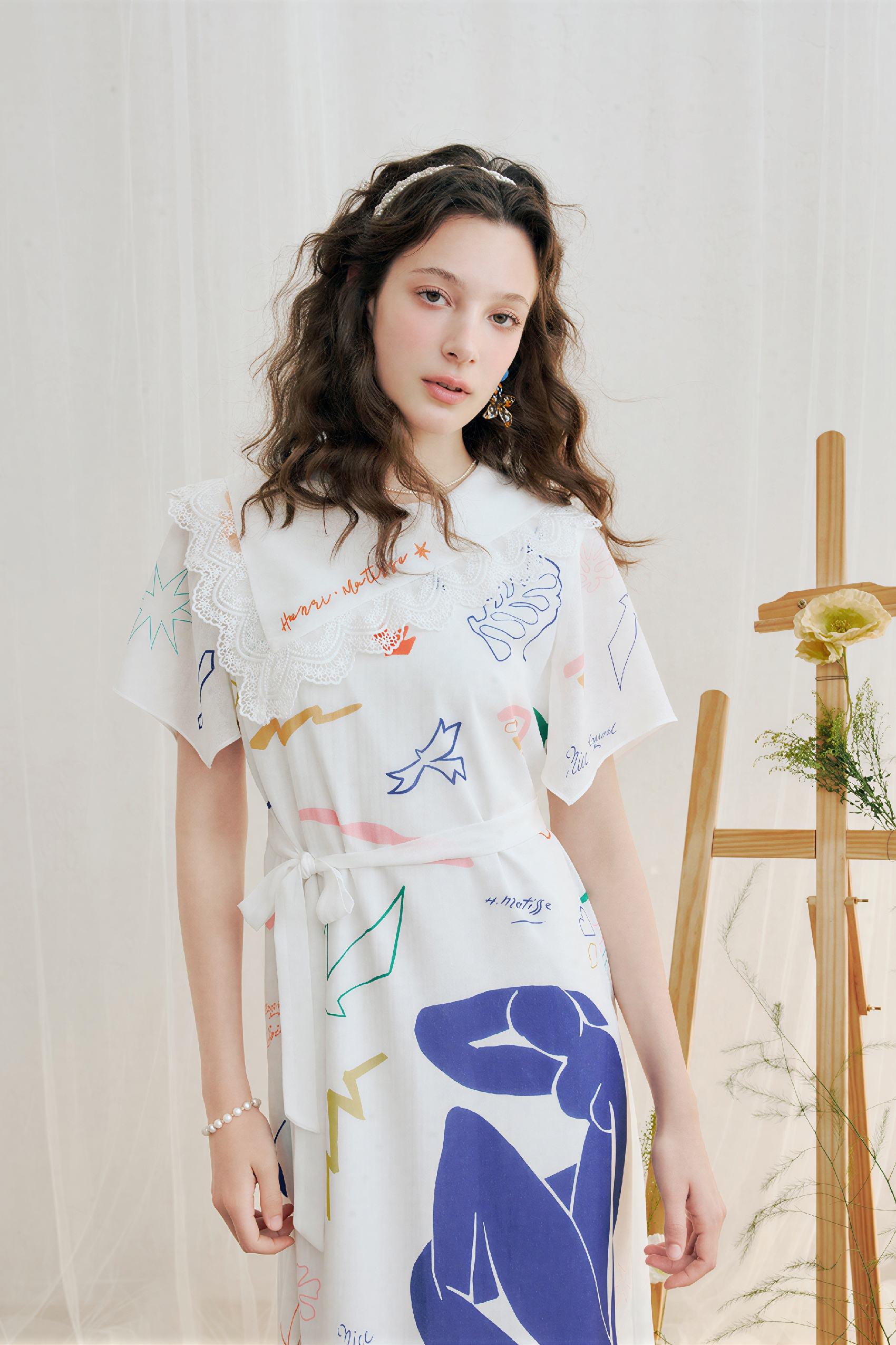 Printed Chiffon Petite-Friendly Dress-LYONSENS