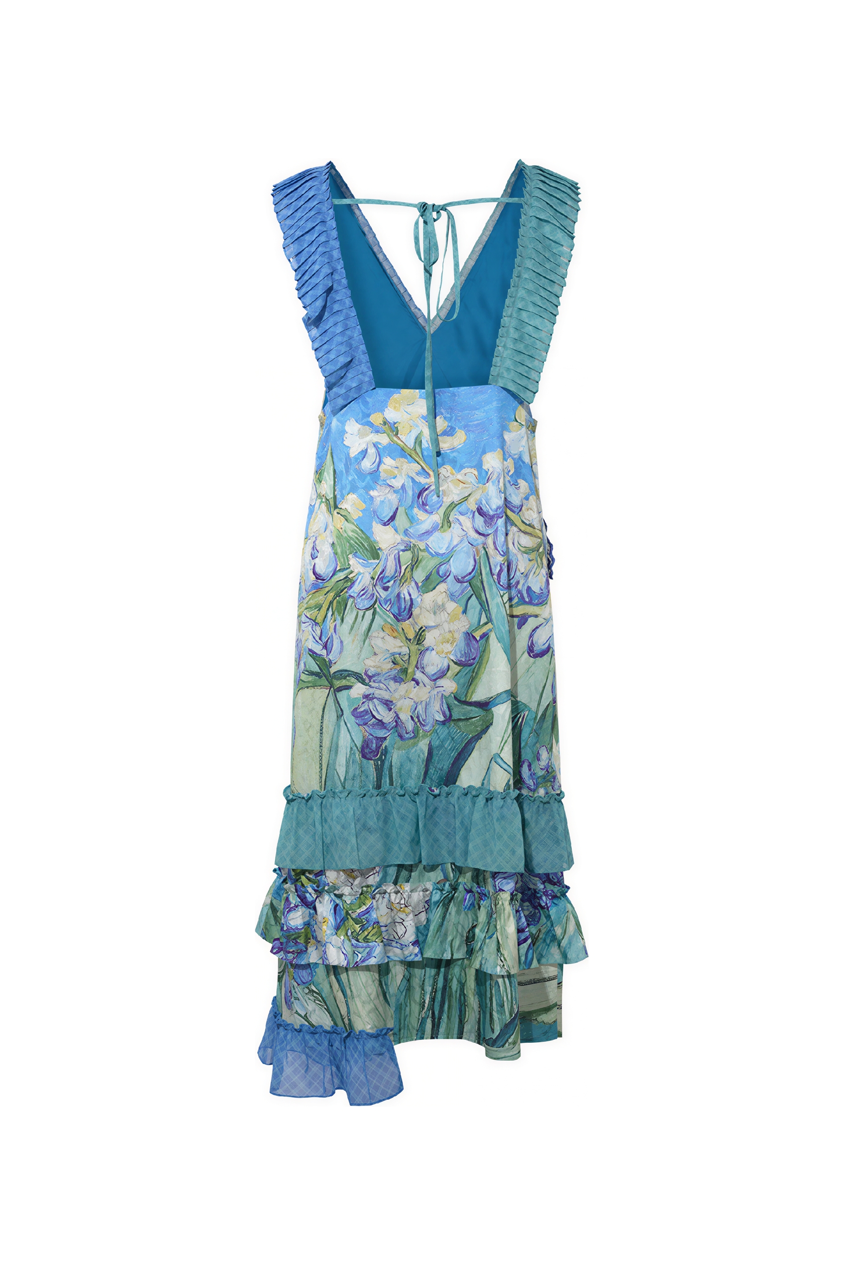 Printed French V-Neck Dress