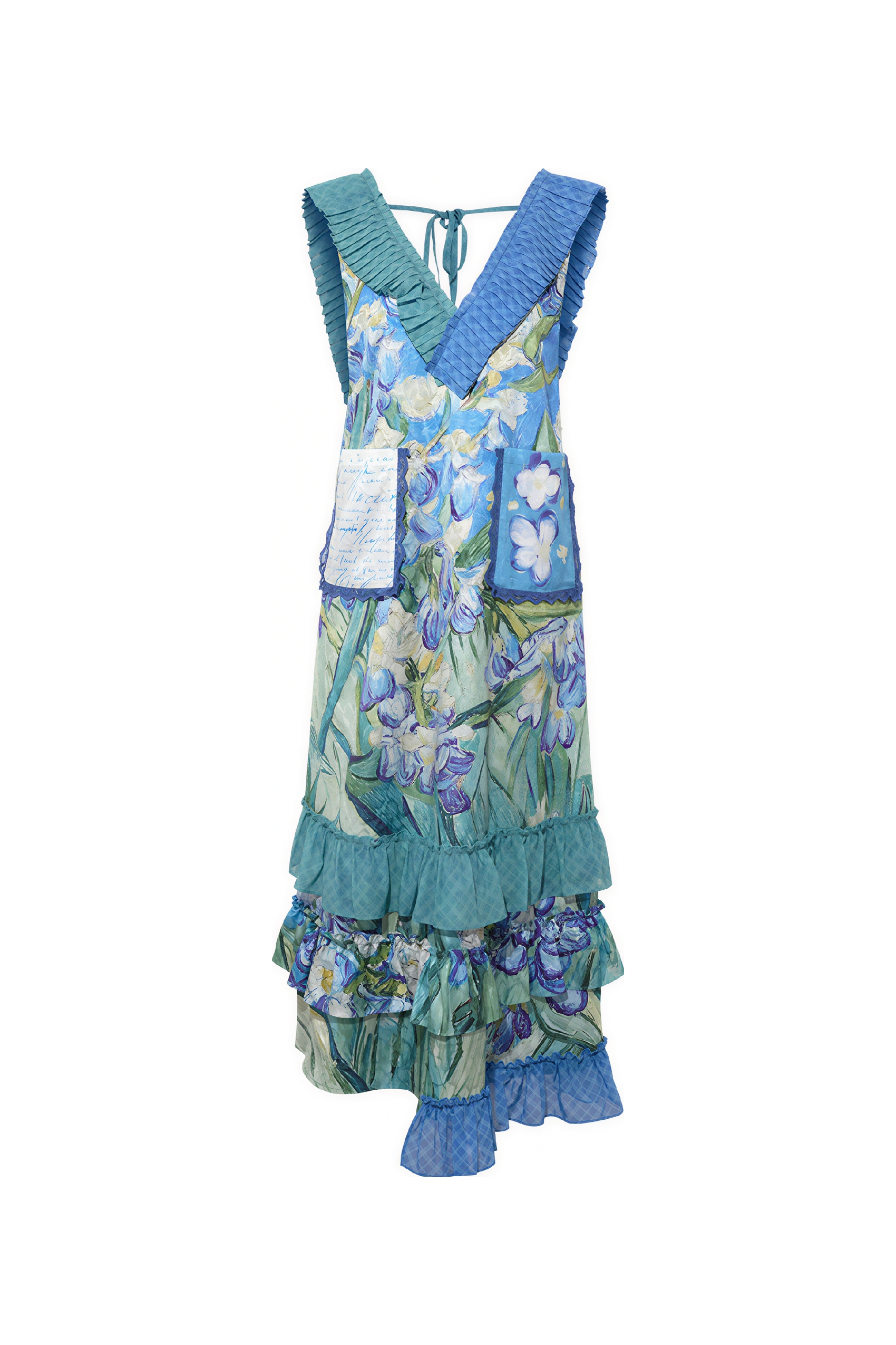 Printed French V-Neck Dress