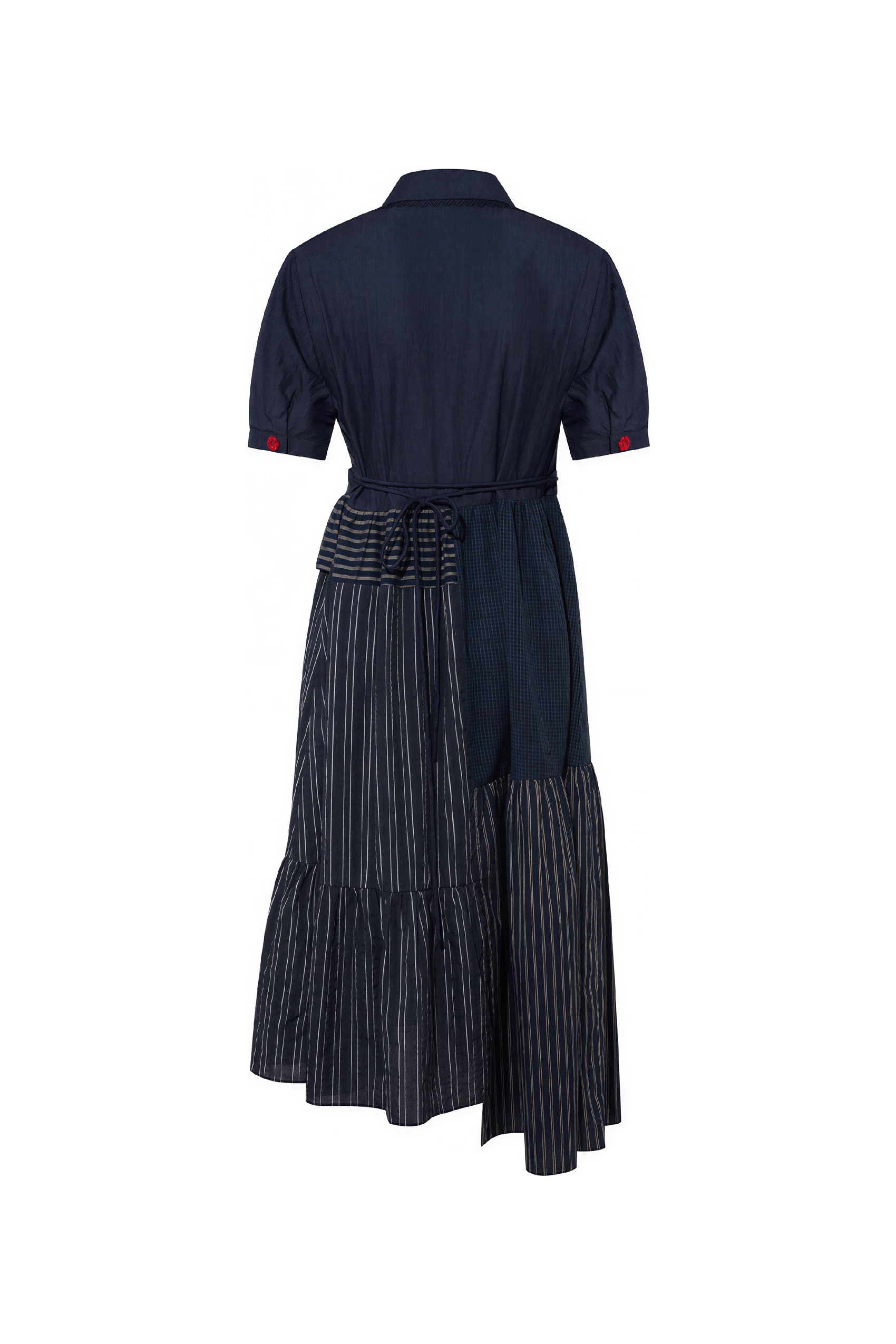Black Asymmetric French Patchwork Dress | LYONSENS Women's Fashion