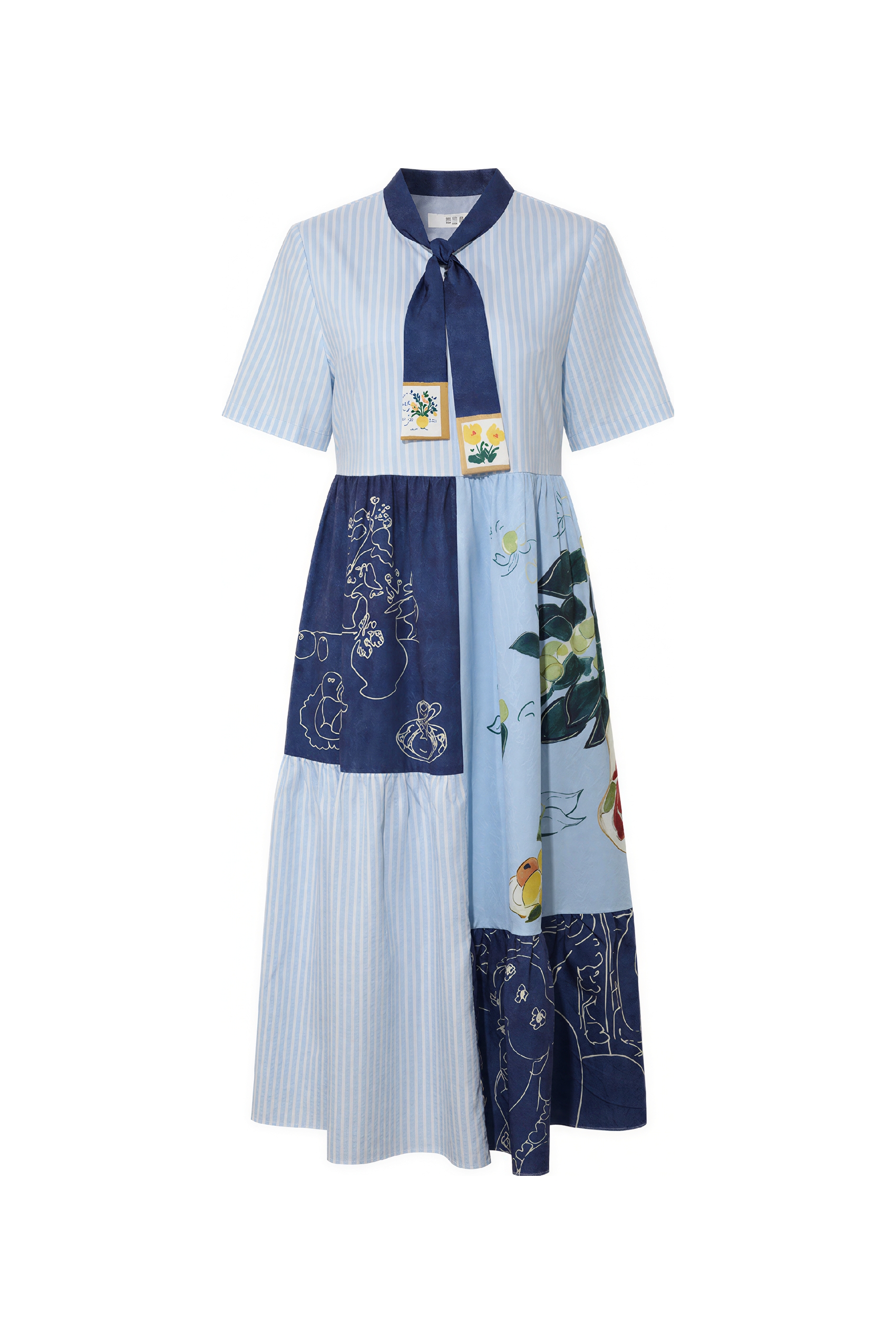 Blue Slimming Printed Dress