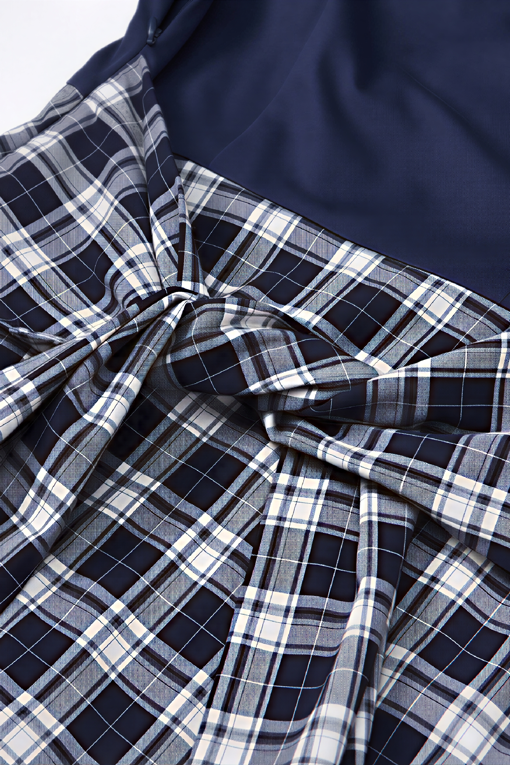 Van Gogh-Inspired Plaid Faux Two-Piece Dress | LYONSENS Women's Fashion