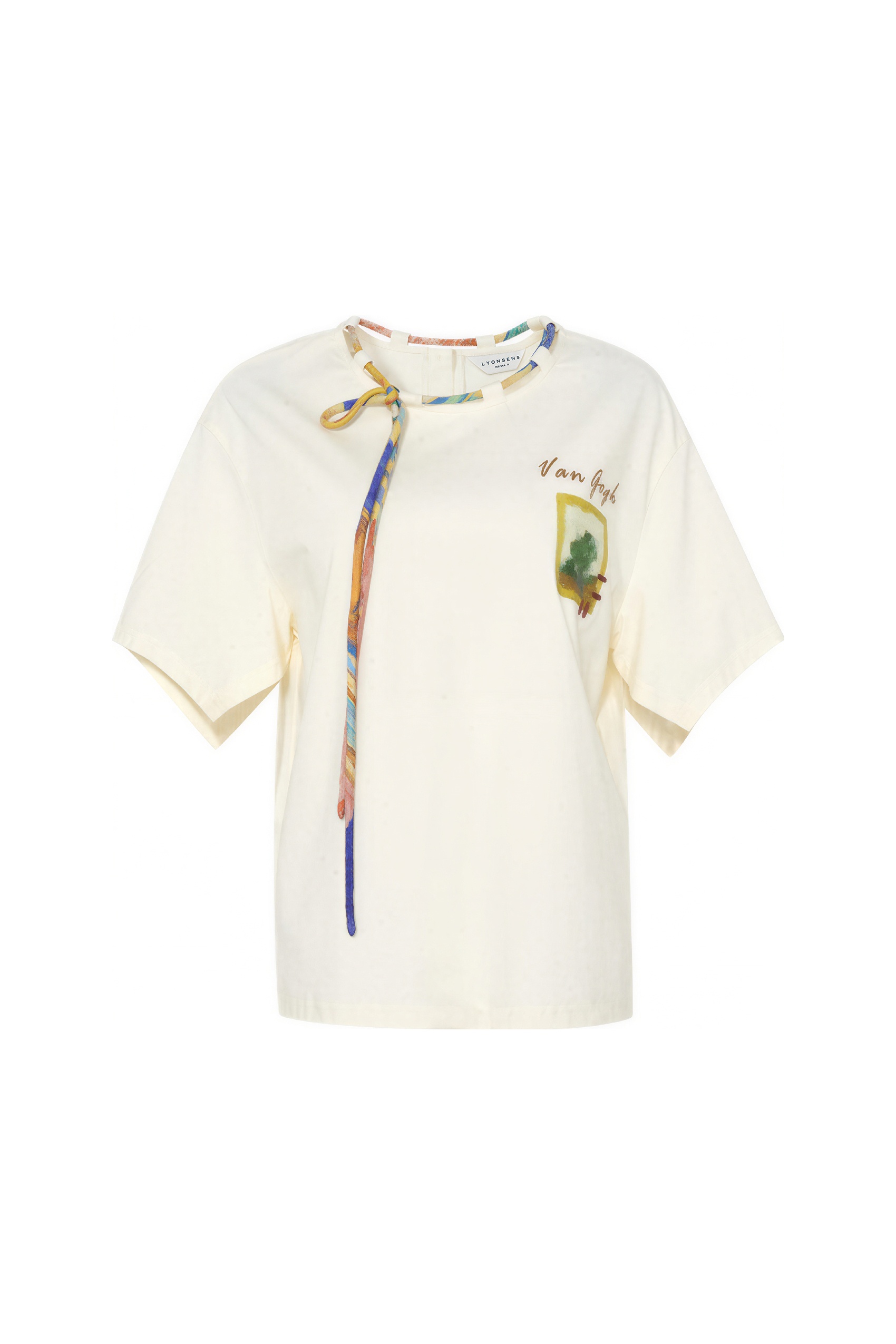 Van Gogh-Inspired Relaxed Design Short-Sleeve Top-LYONSENS