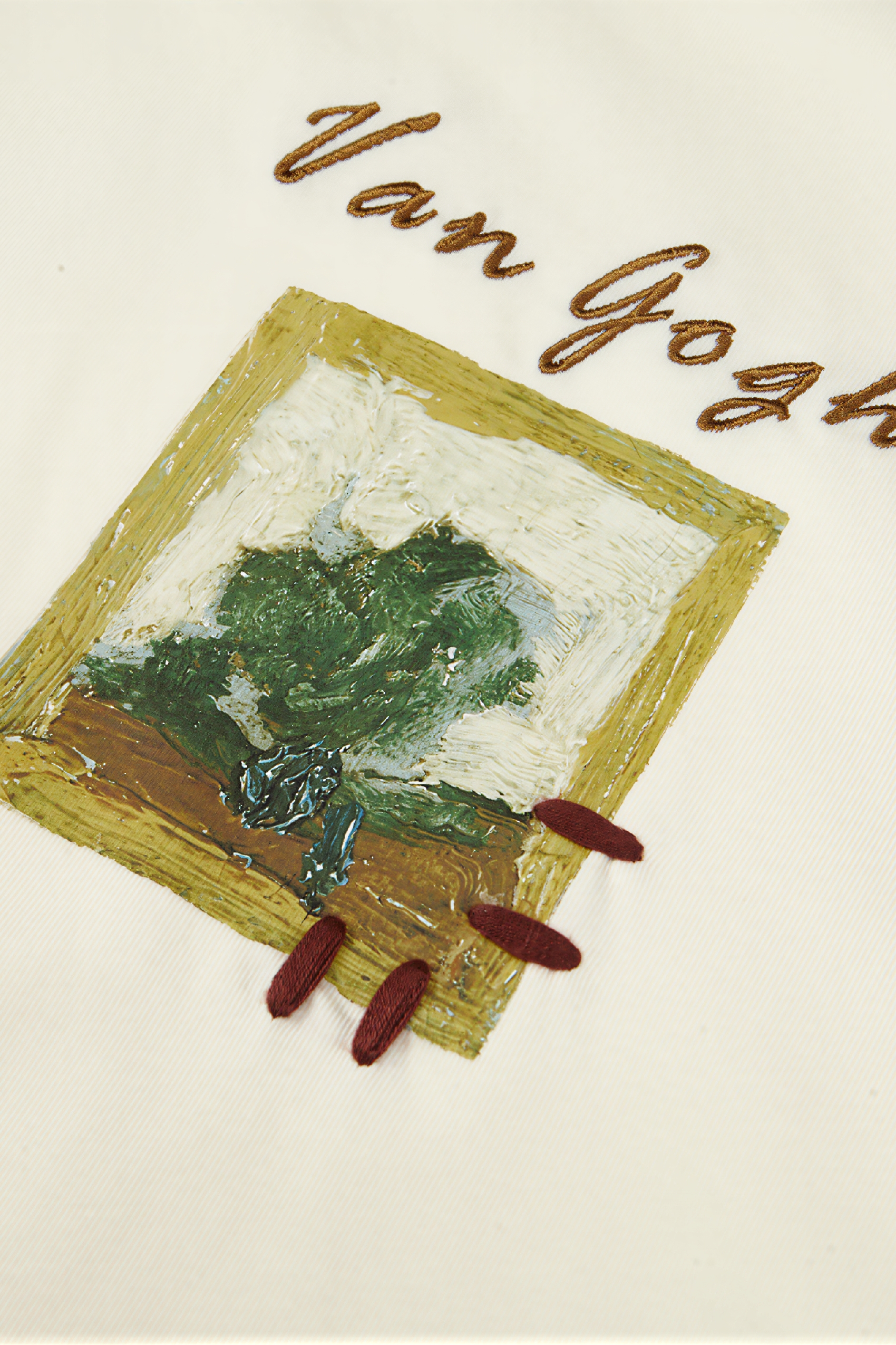 Van Gogh-Inspired Relaxed Design Short-Sleeve Top