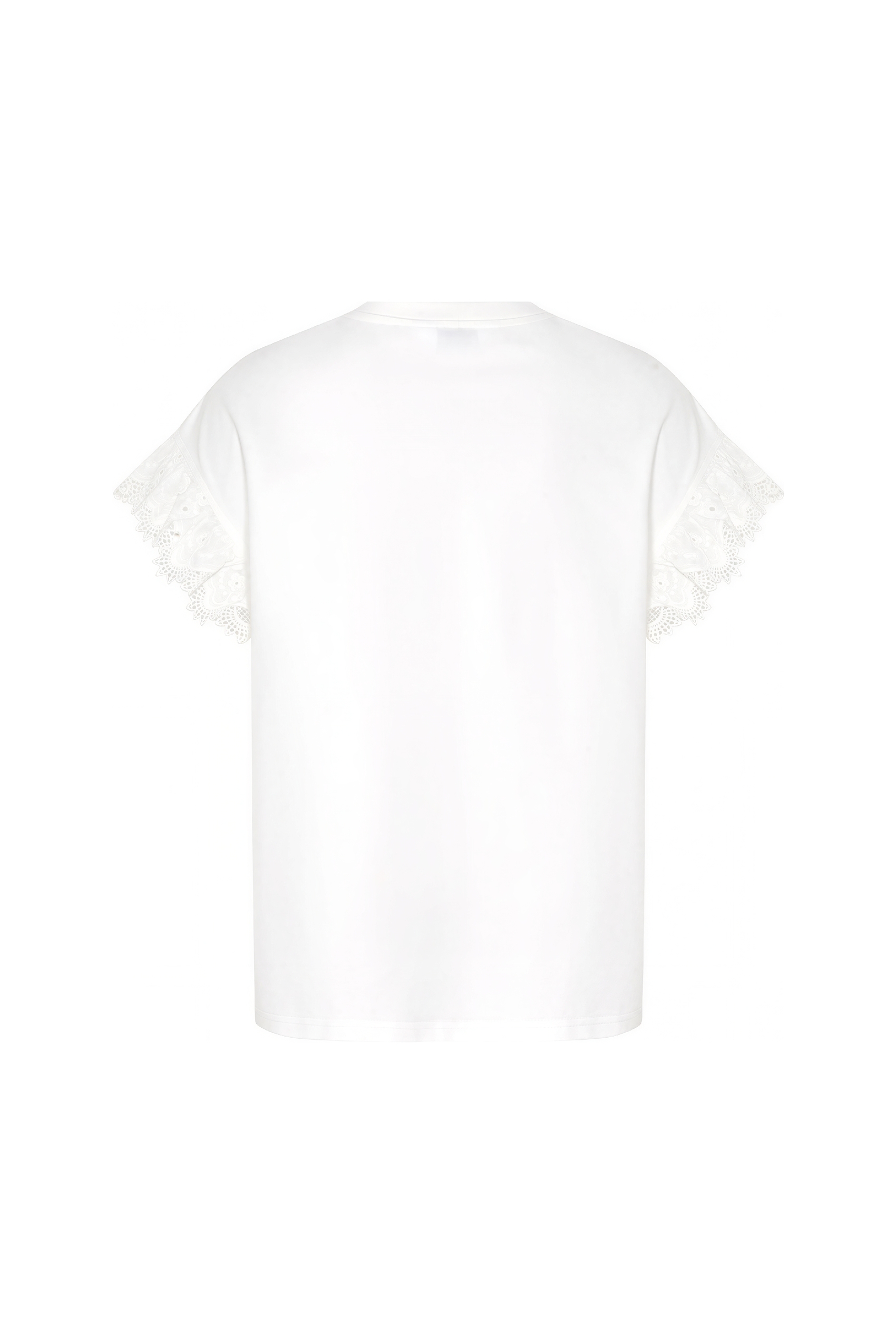 White Lace Patchwork Short-Sleeve T-Shirt