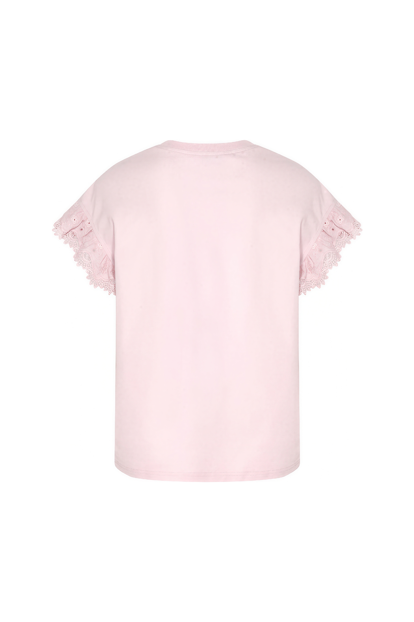 White Lace Patchwork Short-Sleeve T-Shirt