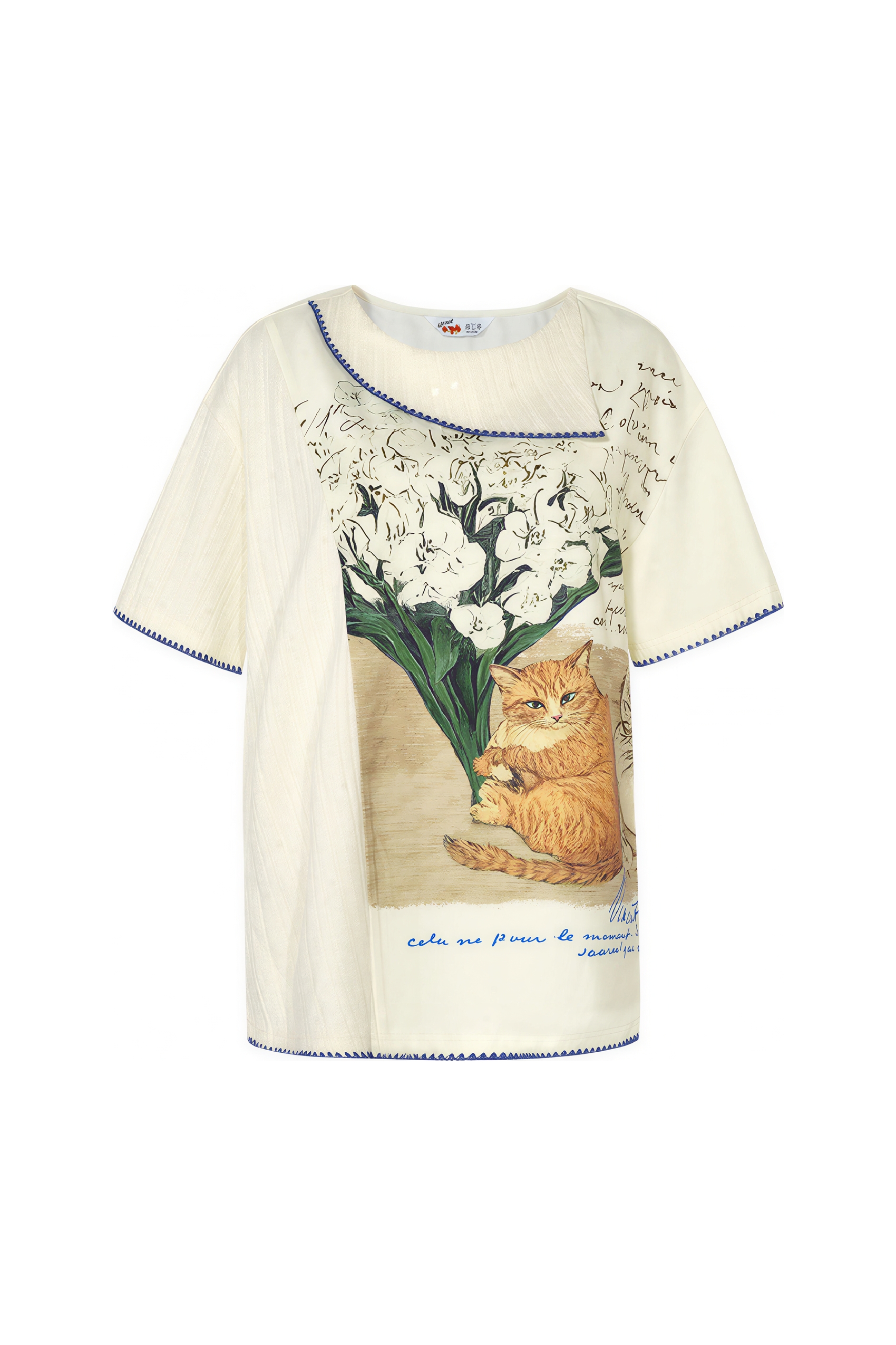 Artistic Designer Knit Short-Sleeve Tee | LYONSENS Women's Fashion