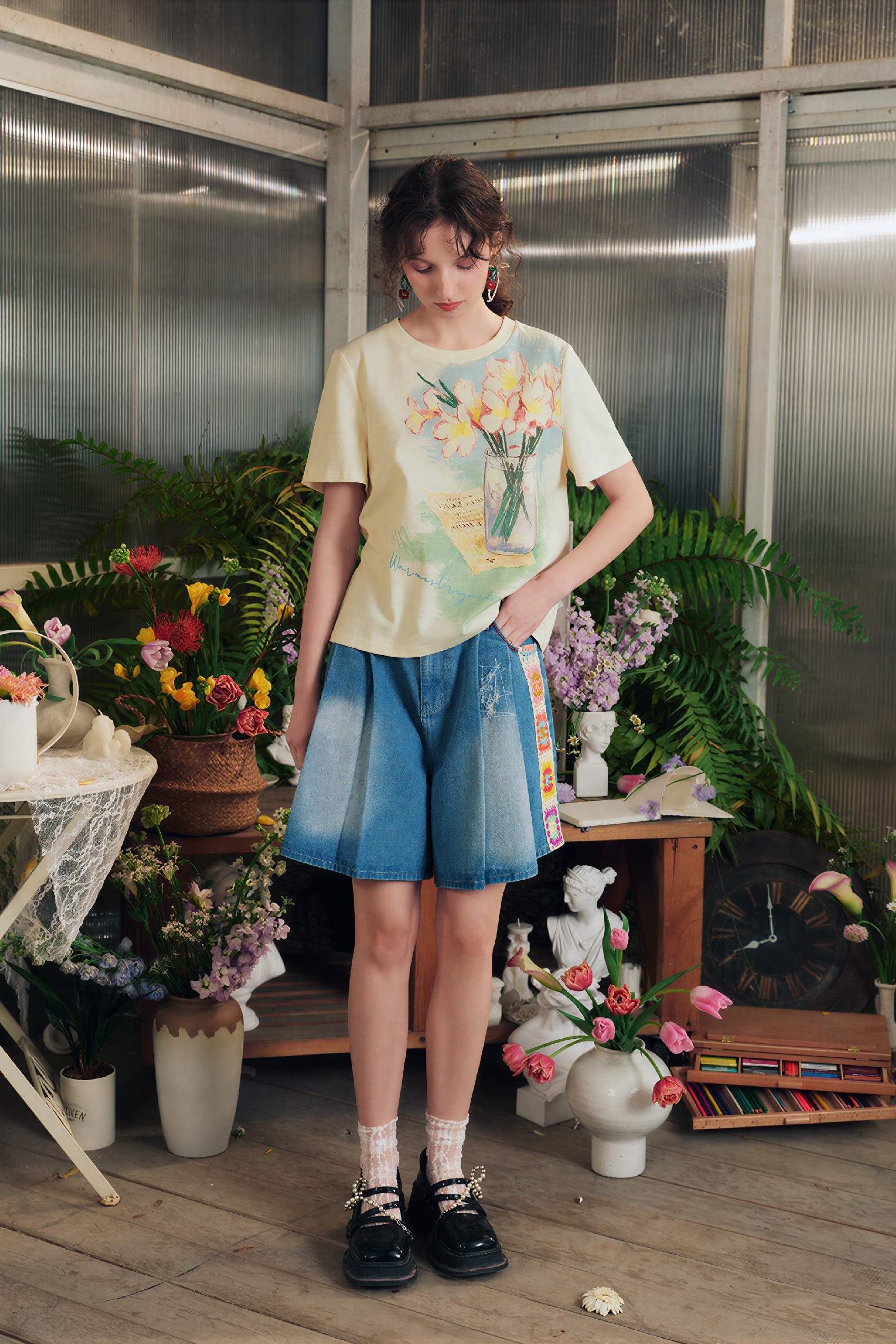 Van Gogh-Inspired Flattering Pure Cotton Top