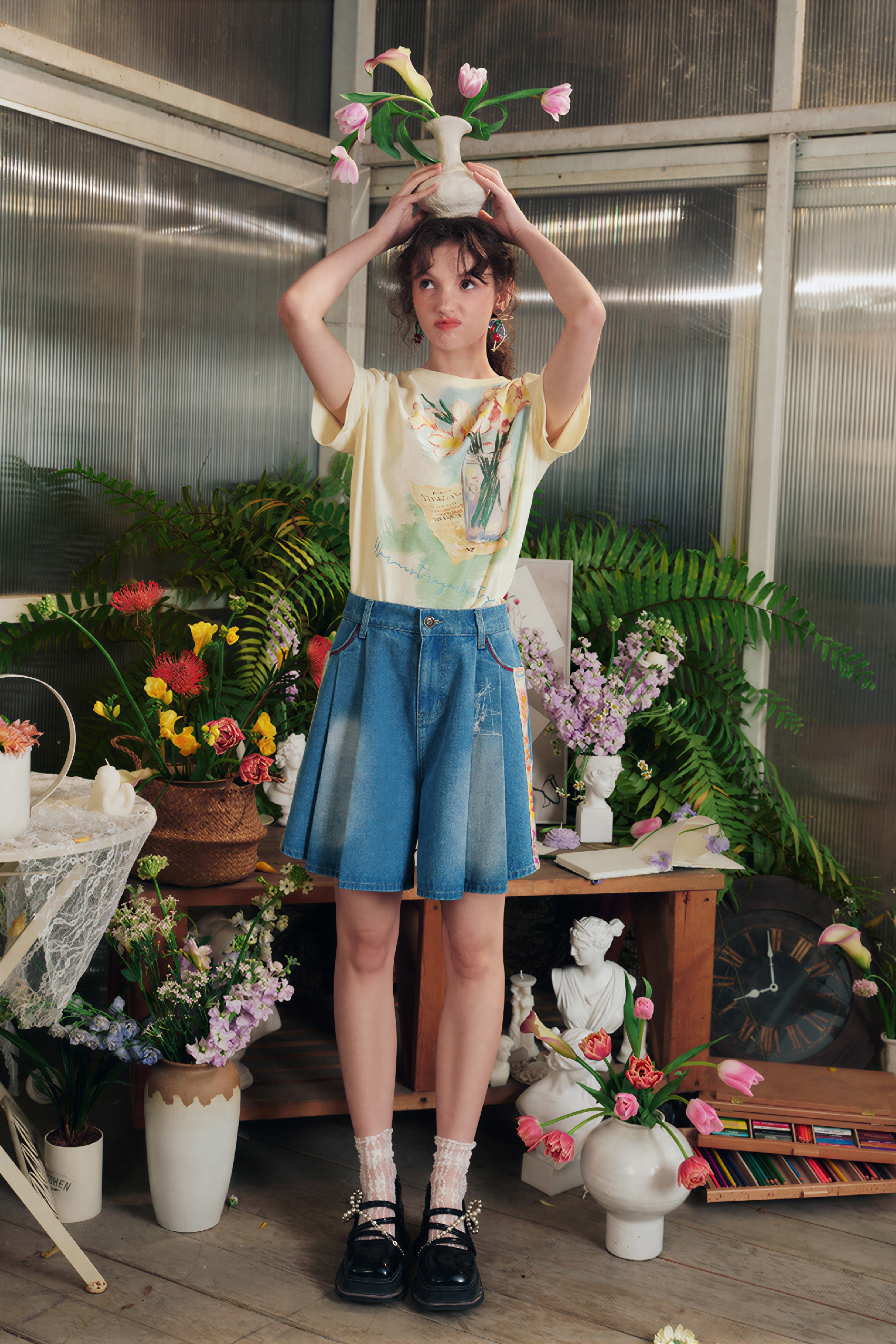 Van Gogh-Inspired Flattering Pure Cotton Top