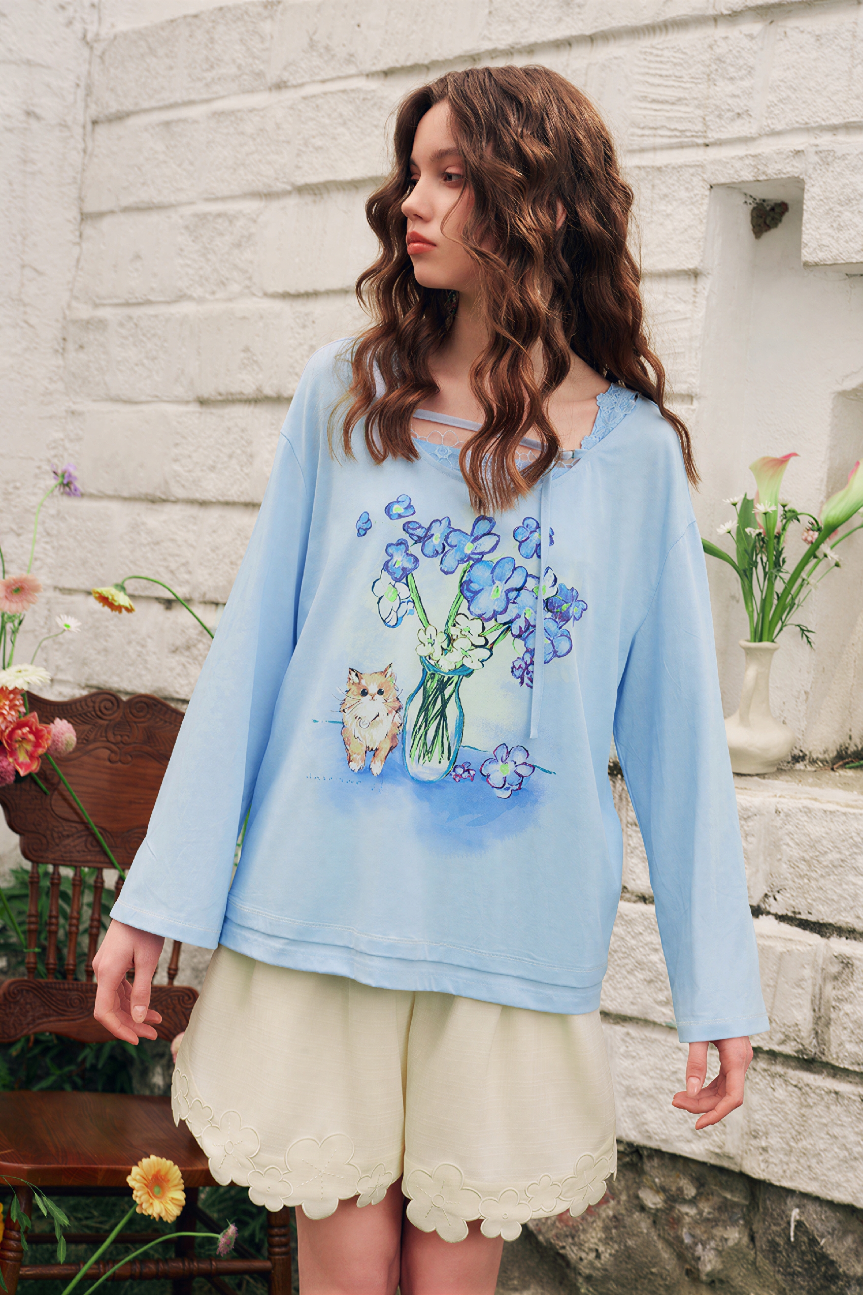 Designer Layered Long-Sleeve T-Shirt | LYONSENS Women's Fashion