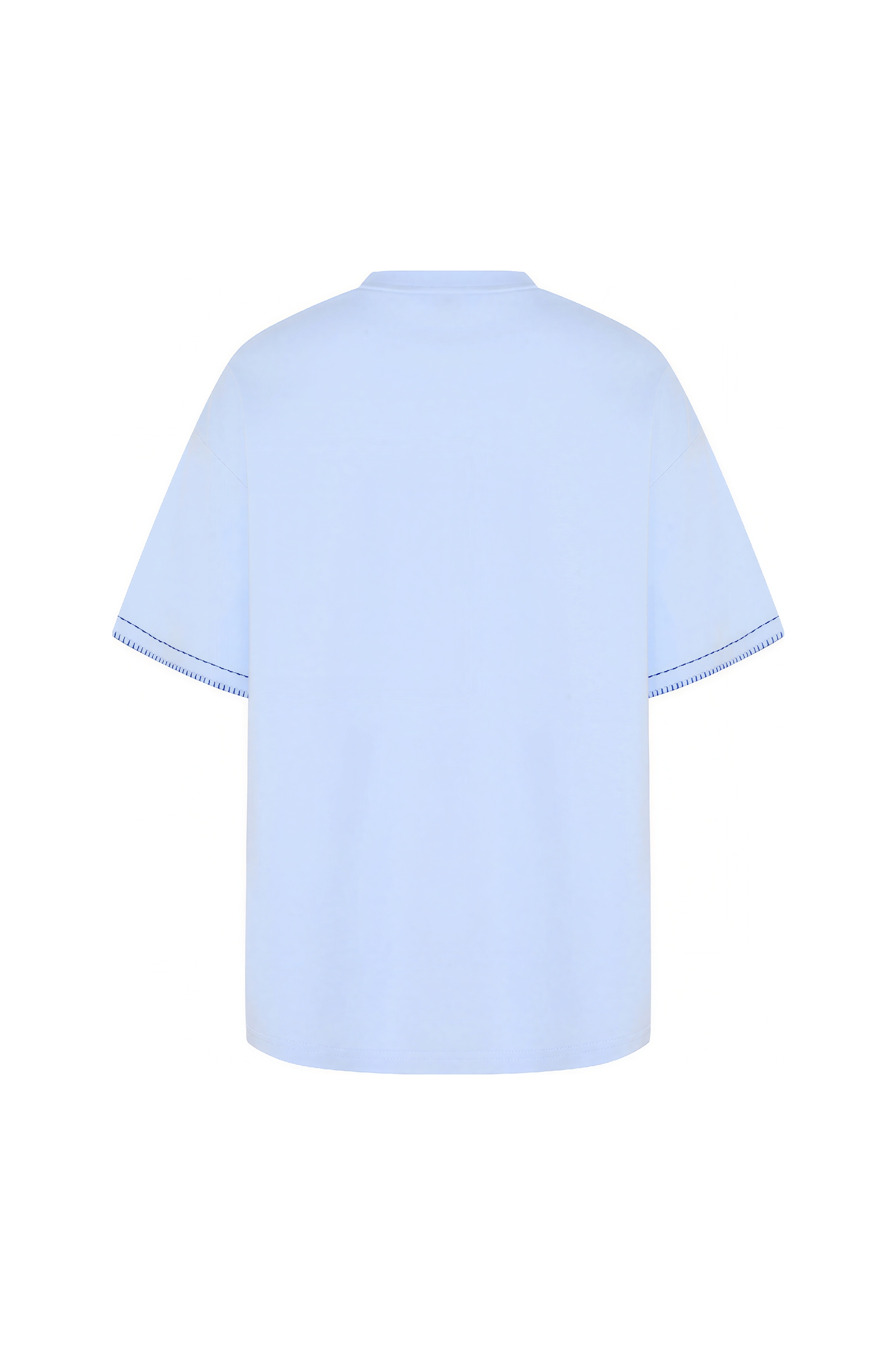 Blue Printed Designer Relaxed T-Shirt-LYONSENS