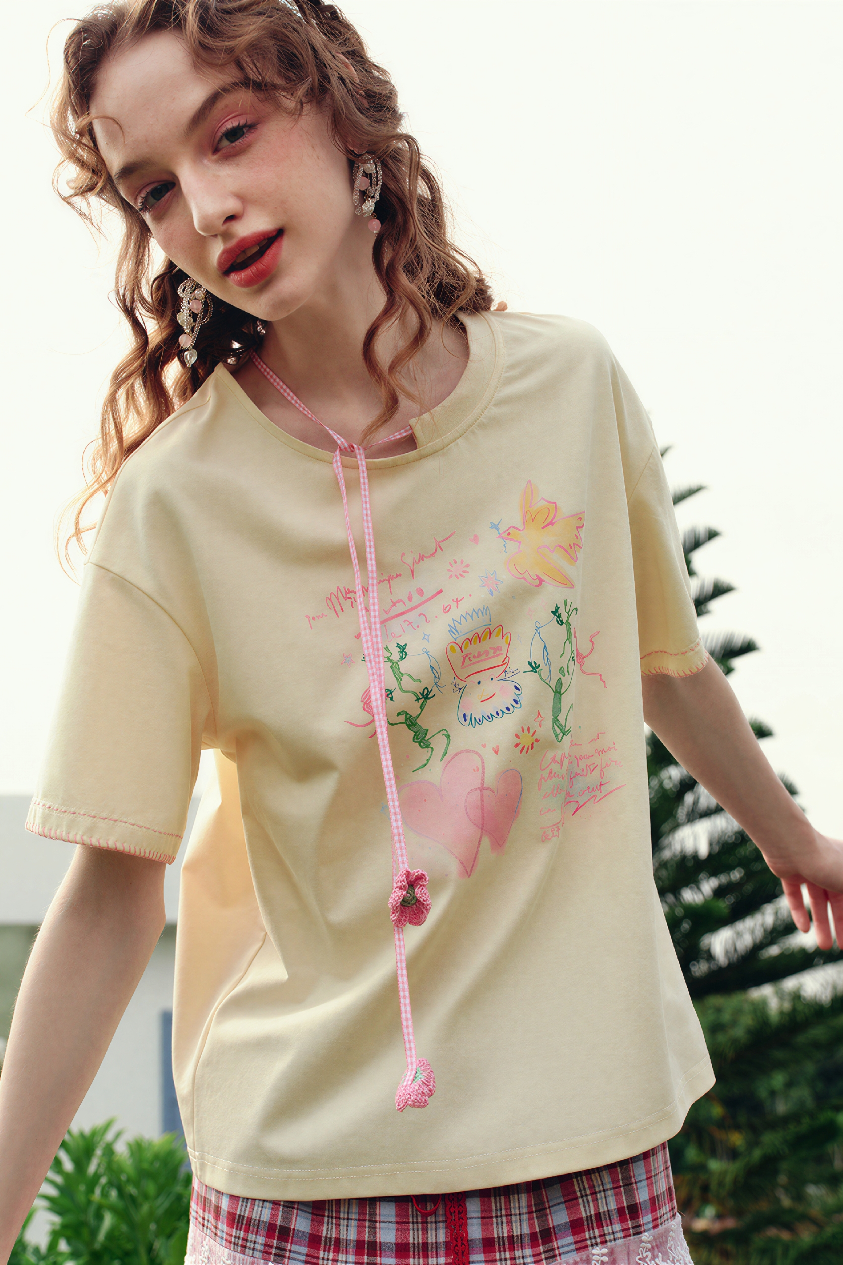 Blue Printed Designer Relaxed T-Shirt-LYONSENS