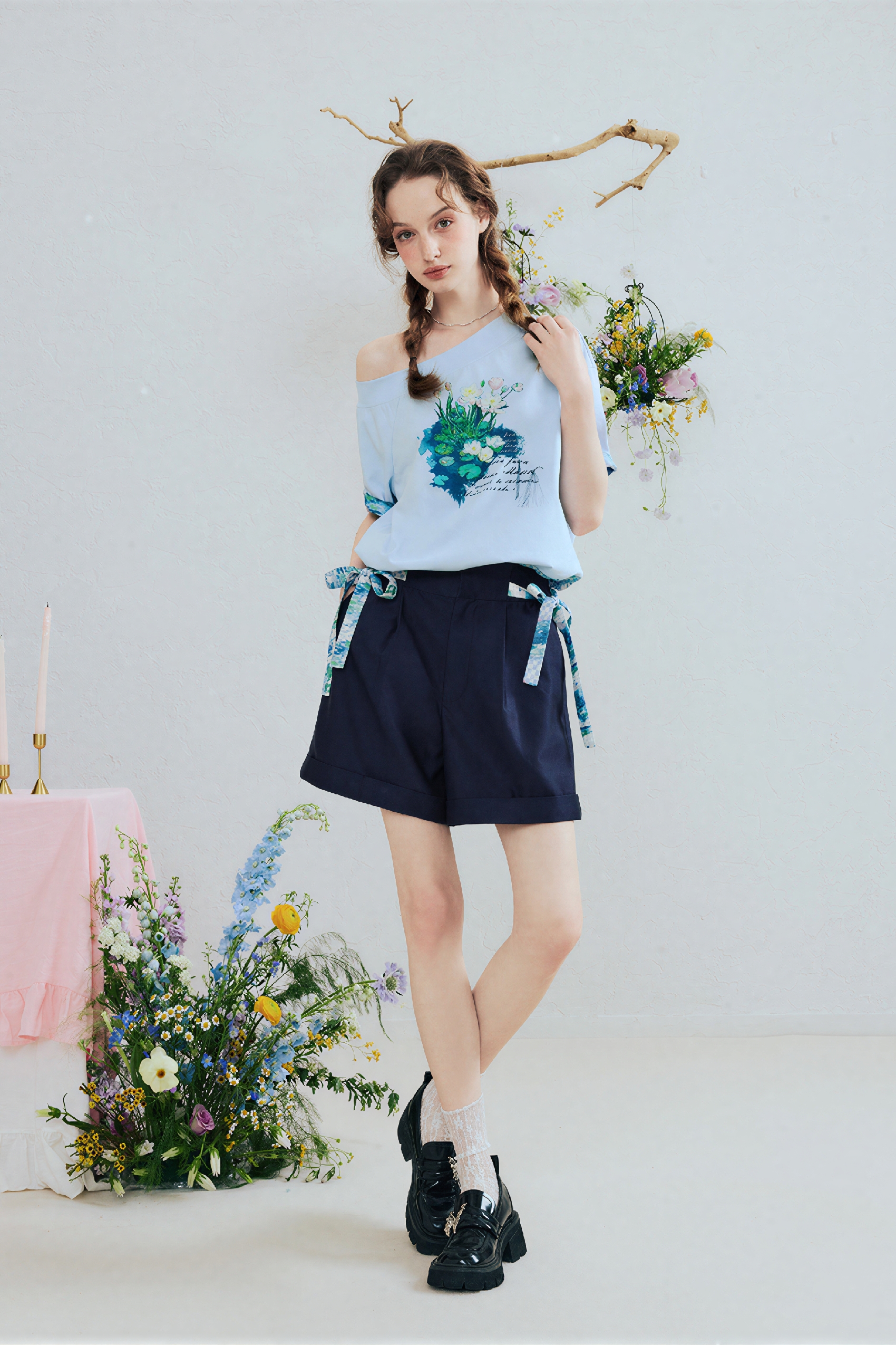 Cold-Shoulder Designer T-Shirt-LYONSENS
