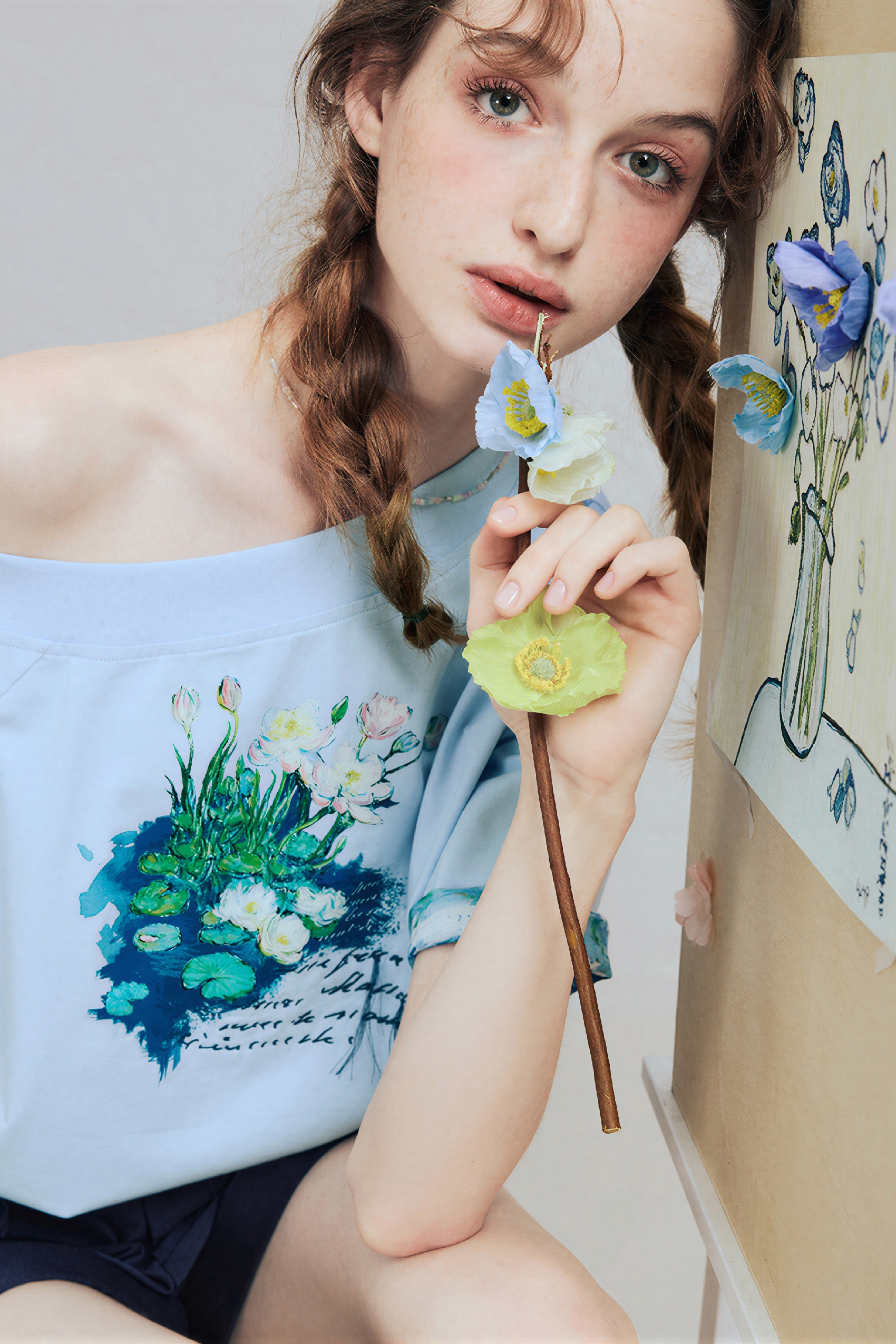 Cold-Shoulder Designer T-Shirt-LYONSENS